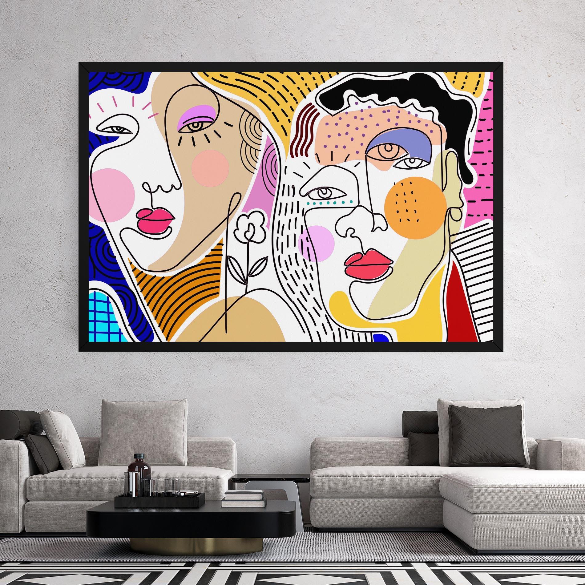 Картина на платно Abstract Eye Face mockup 2