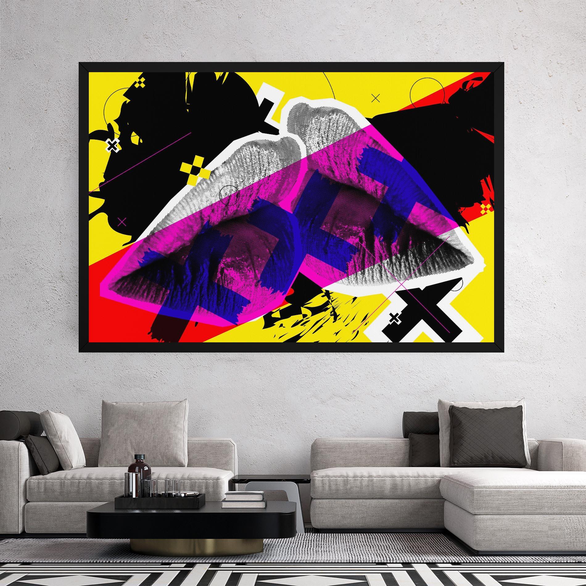 Картина на платно Lips Purple Light mockup 2