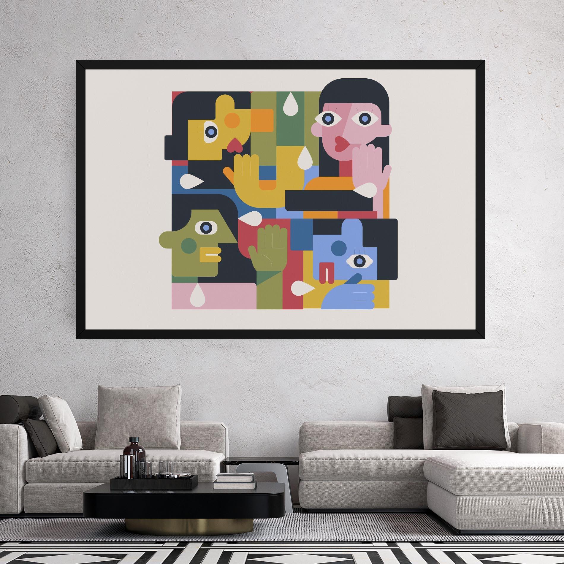 Картина на платно Minimal People Collage mockup 2