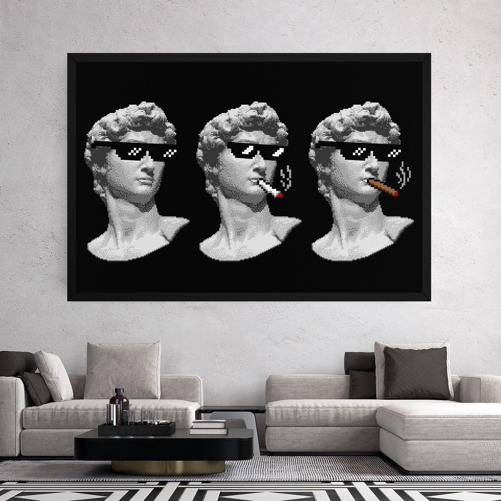 Картина на платно Statue Smoking mockup 2