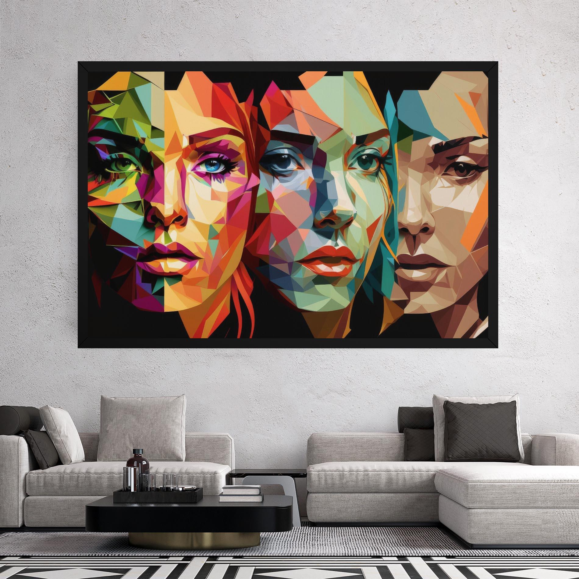 Картина на платно Women Face Collage mockup 2