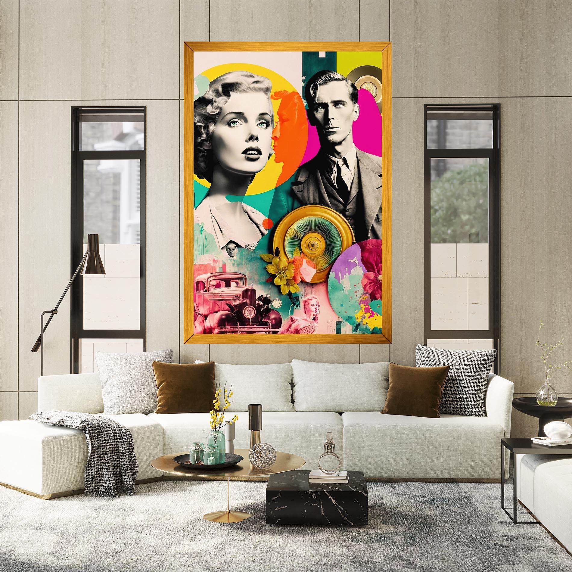 Картина на платно 60s Retro Collage mockup 2