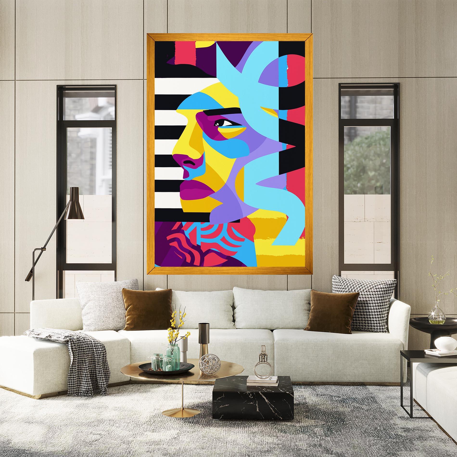 Картина на платно Abstract Male Face mockup 2