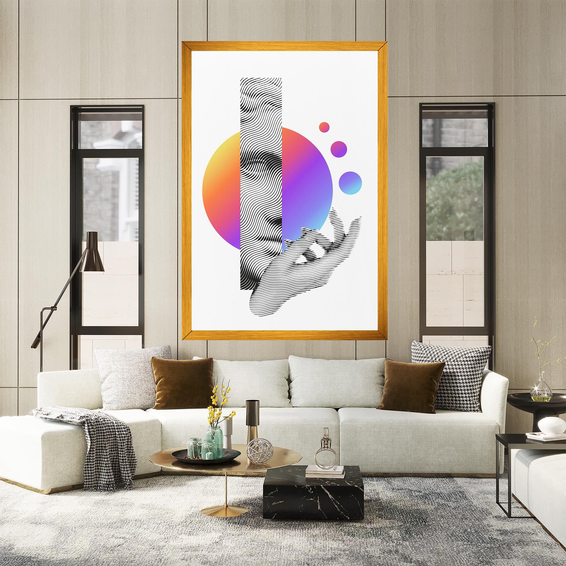 Orange Light Statue mockup 2