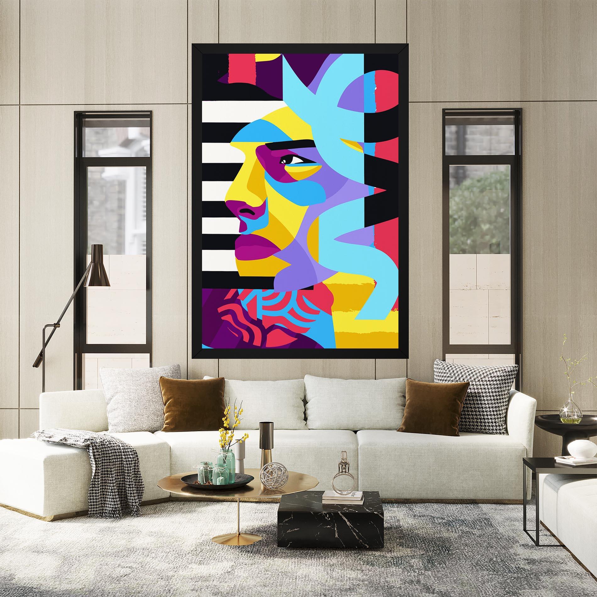 Картина на платно Abstract Male Face mockup 2