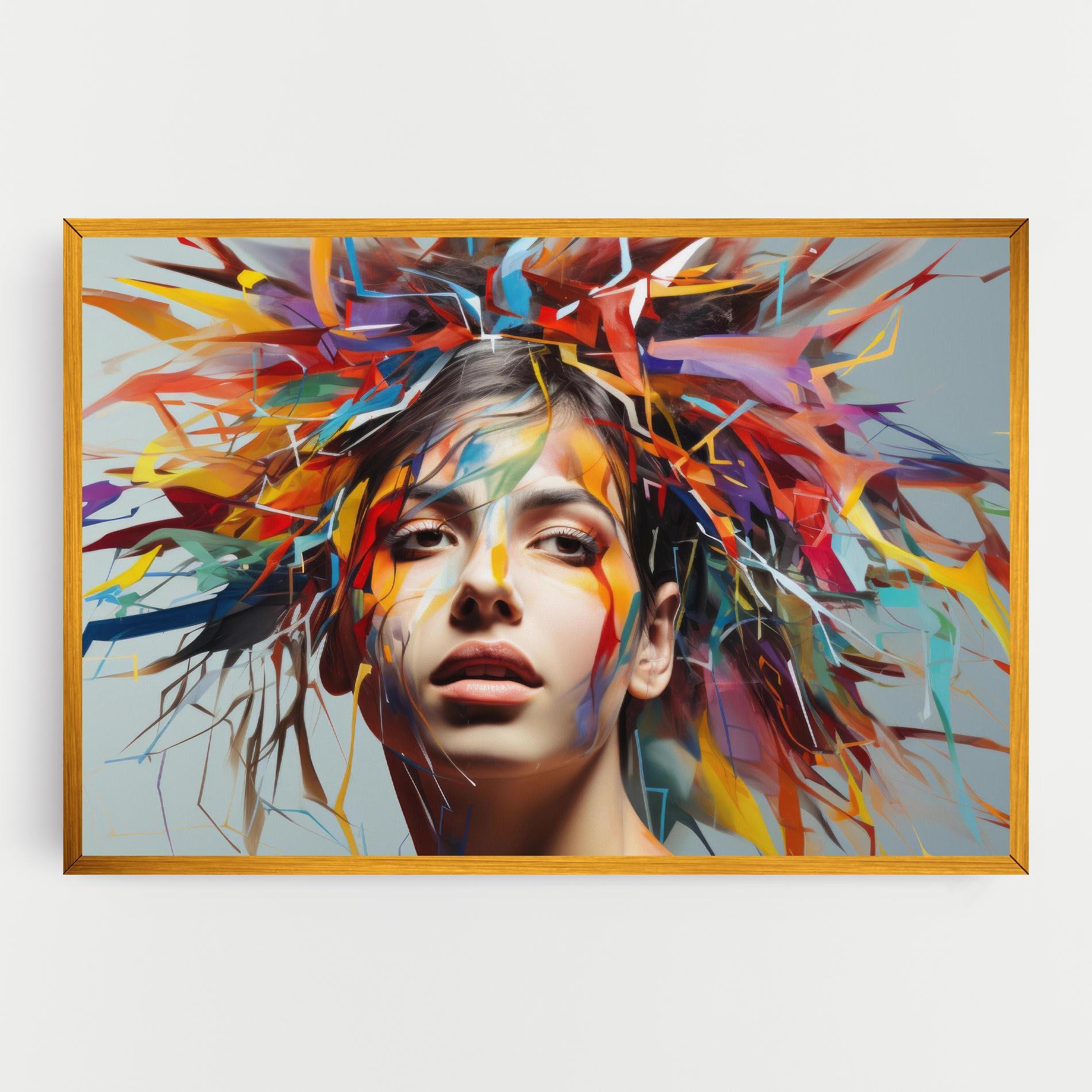 Картина на платно Colorful Paint Hair mockup 0