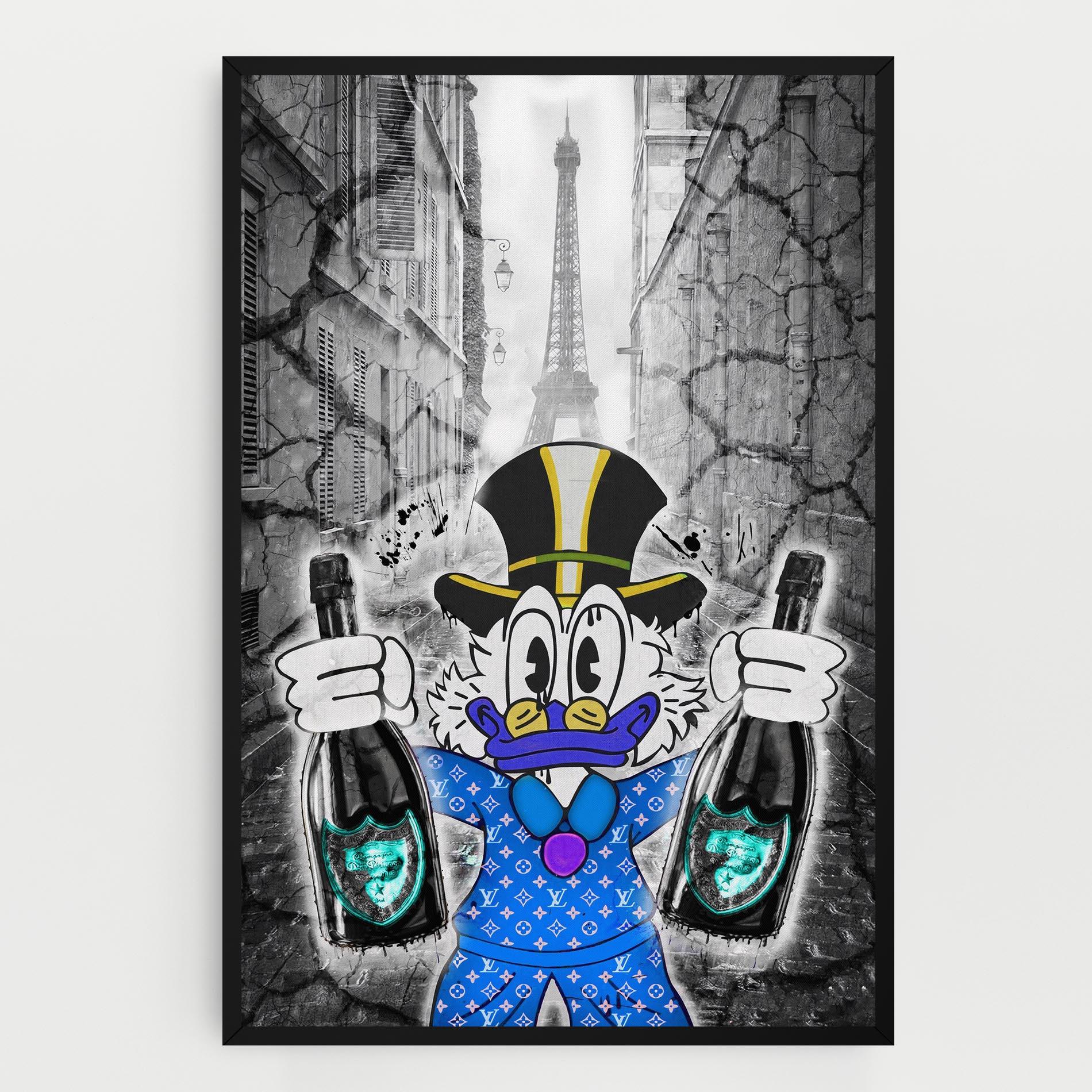 Картина на платно Wheres My Champagne Blue mockup 0