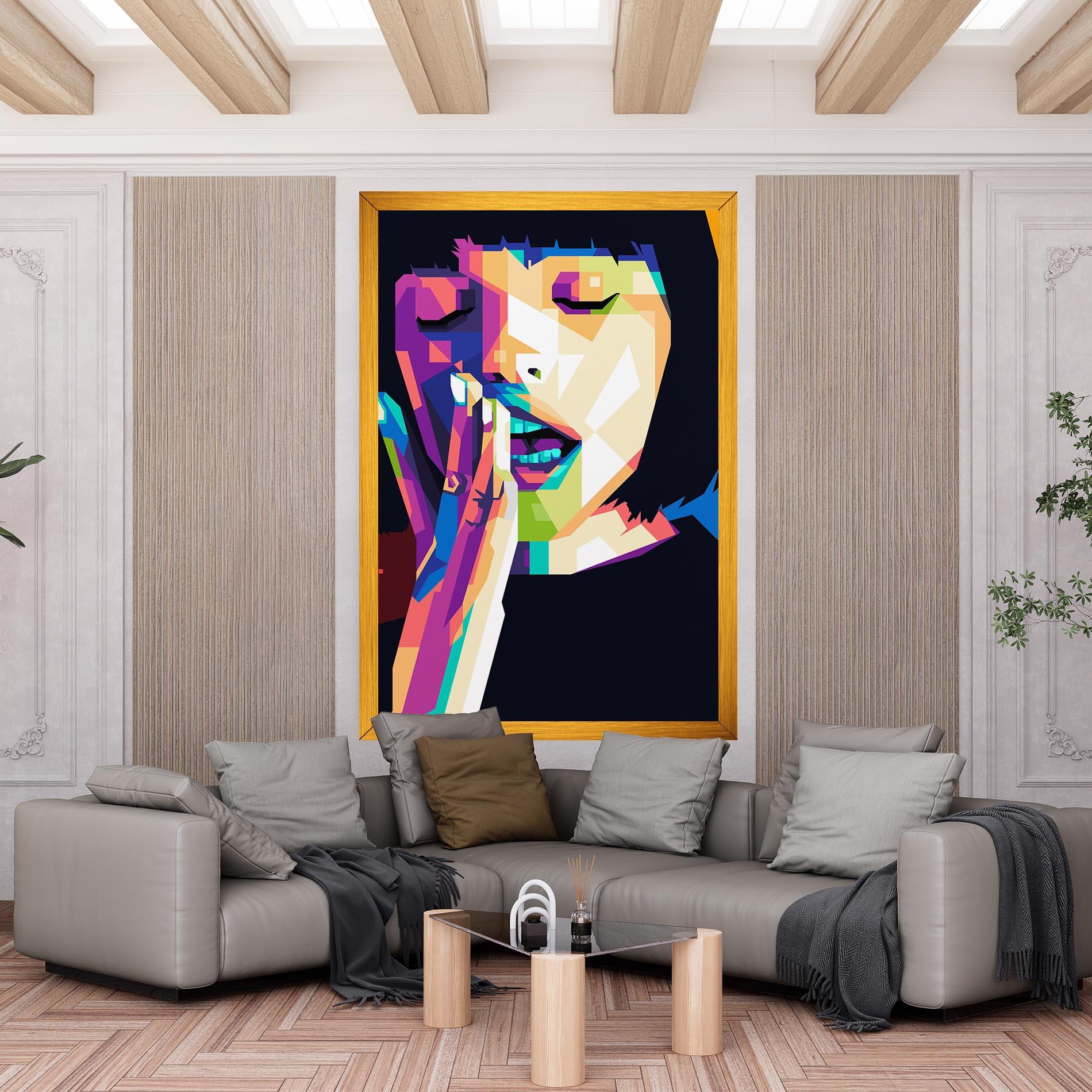 Картина на платно Polygonal Pretty Girl mockup 6