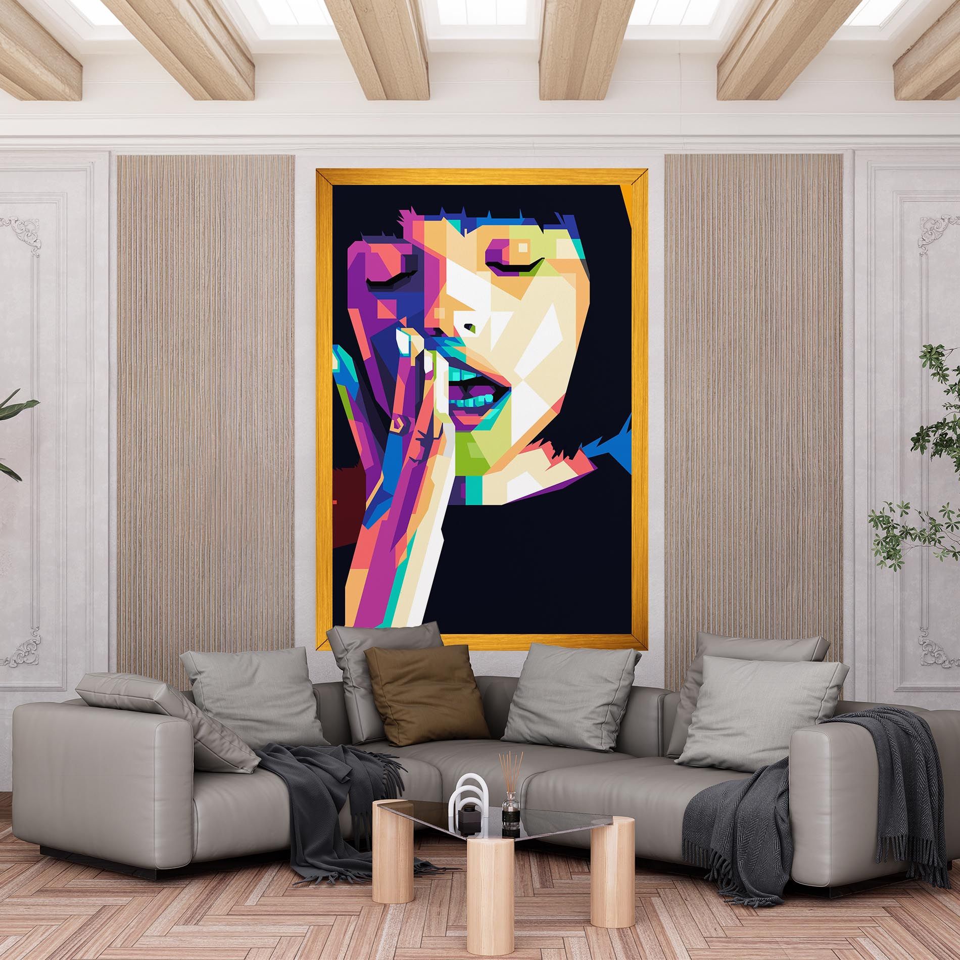 Polygonal Pretty Girl mockup 6