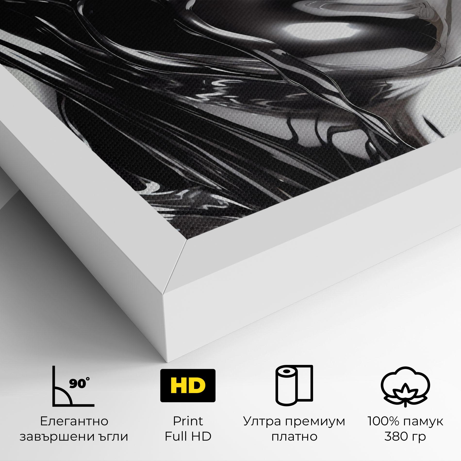 Картина на платно Silver Liquid Woman mockup 4