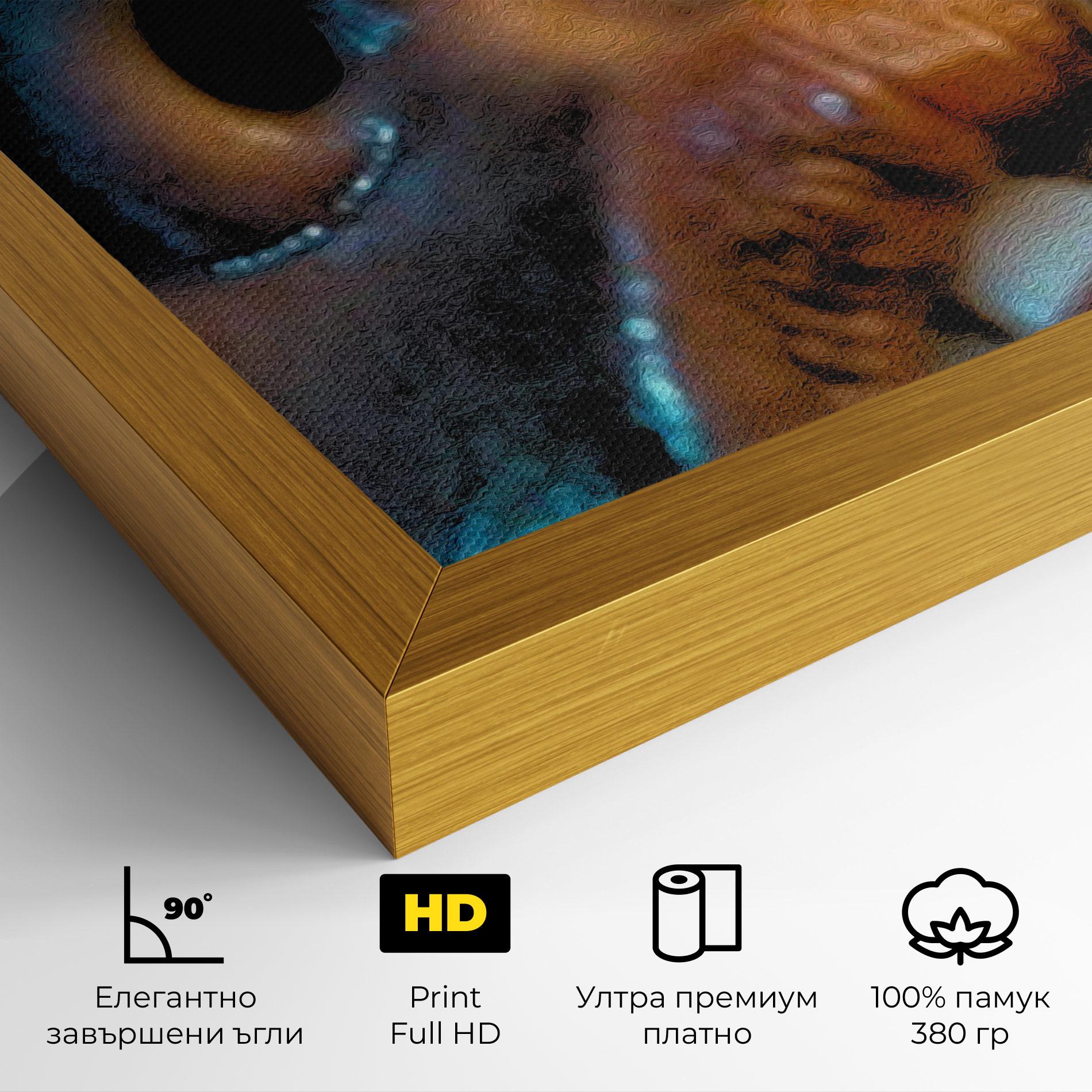 Картина на платно Blue Light Face mockup 4