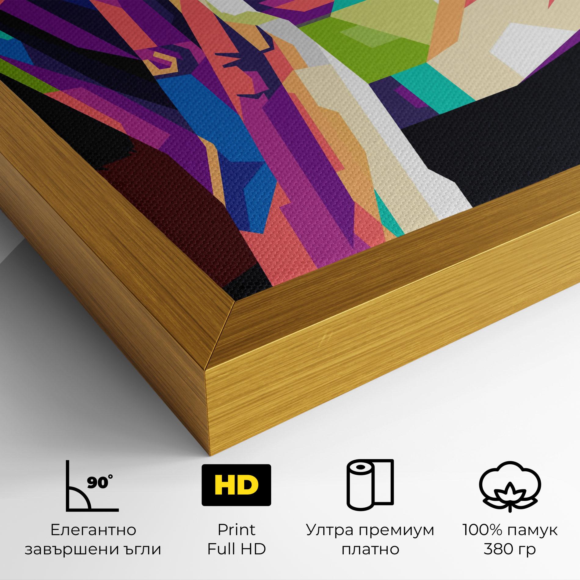 Картина на платно Polygonal Pretty Girl mockup 4