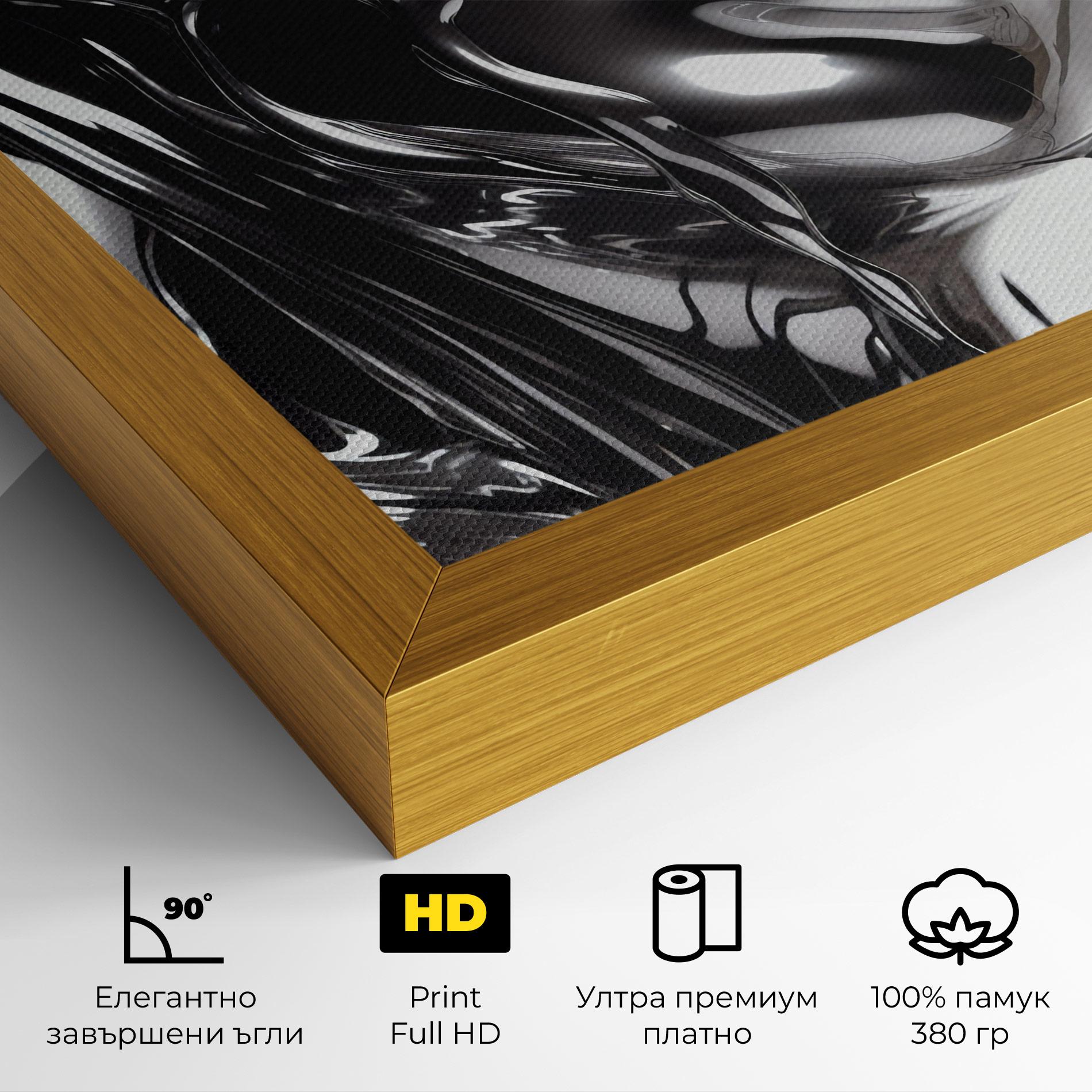 Картина на платно Silver Liquid Woman mockup 4