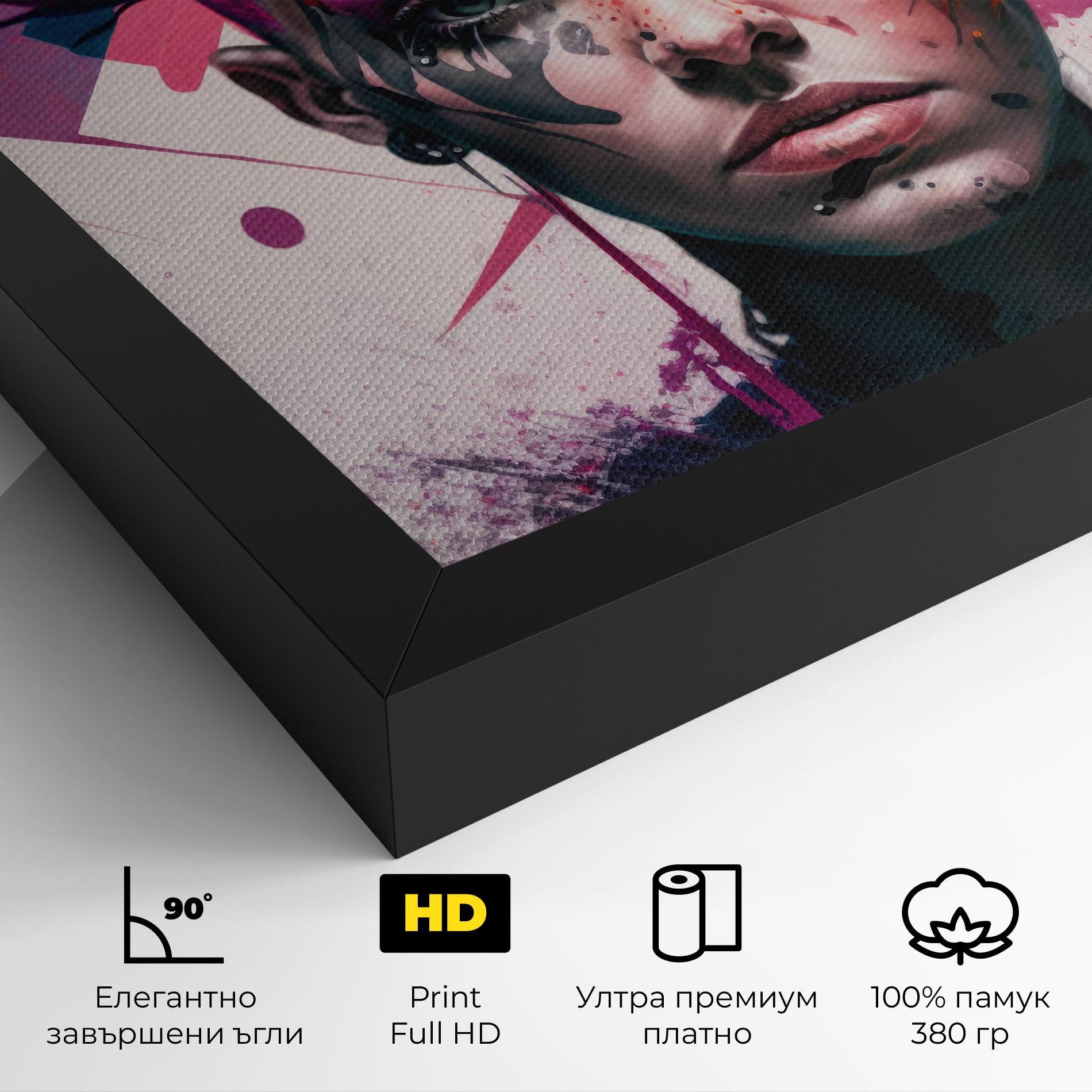 Картина на платно Abstract Pink Hair mockup 4