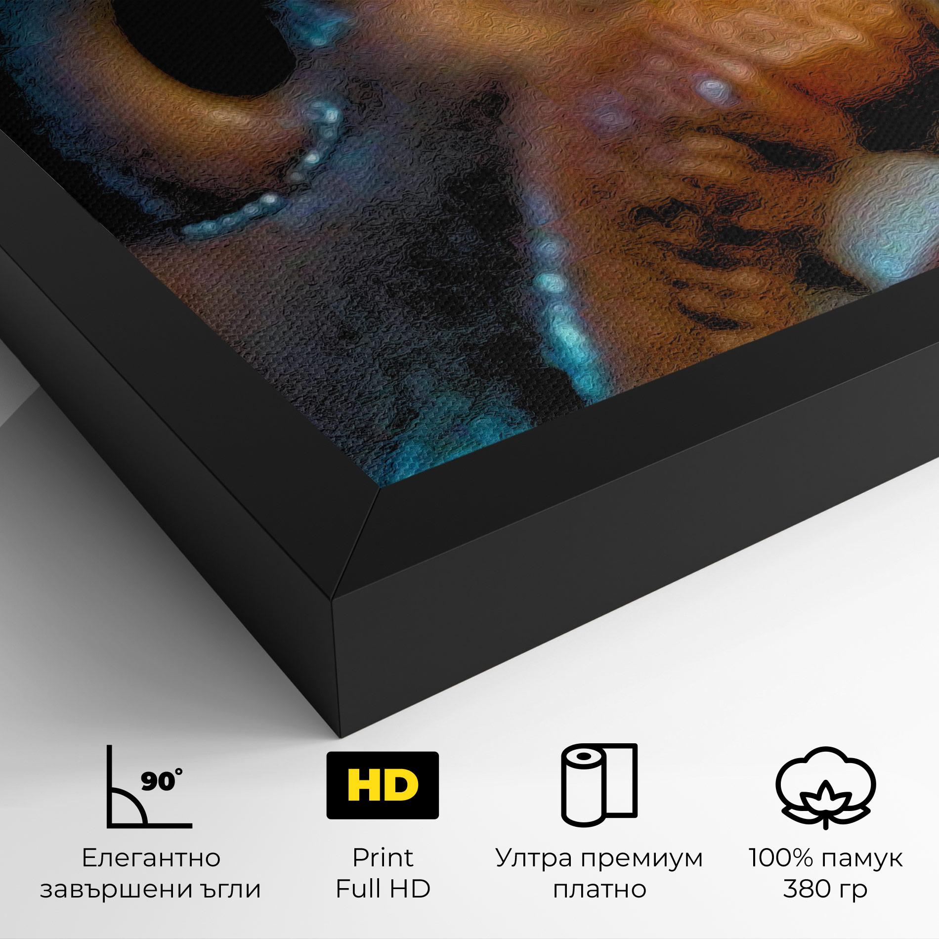 Картина на платно Blue Light Face mockup 4