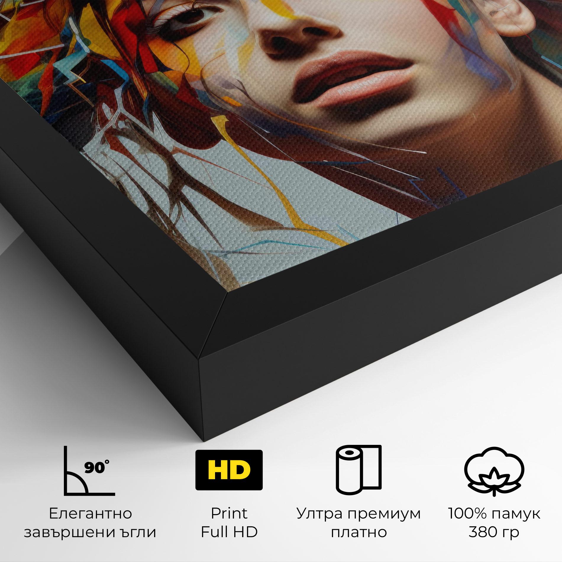 Картина на платно Colorful Paint Hair mockup 4