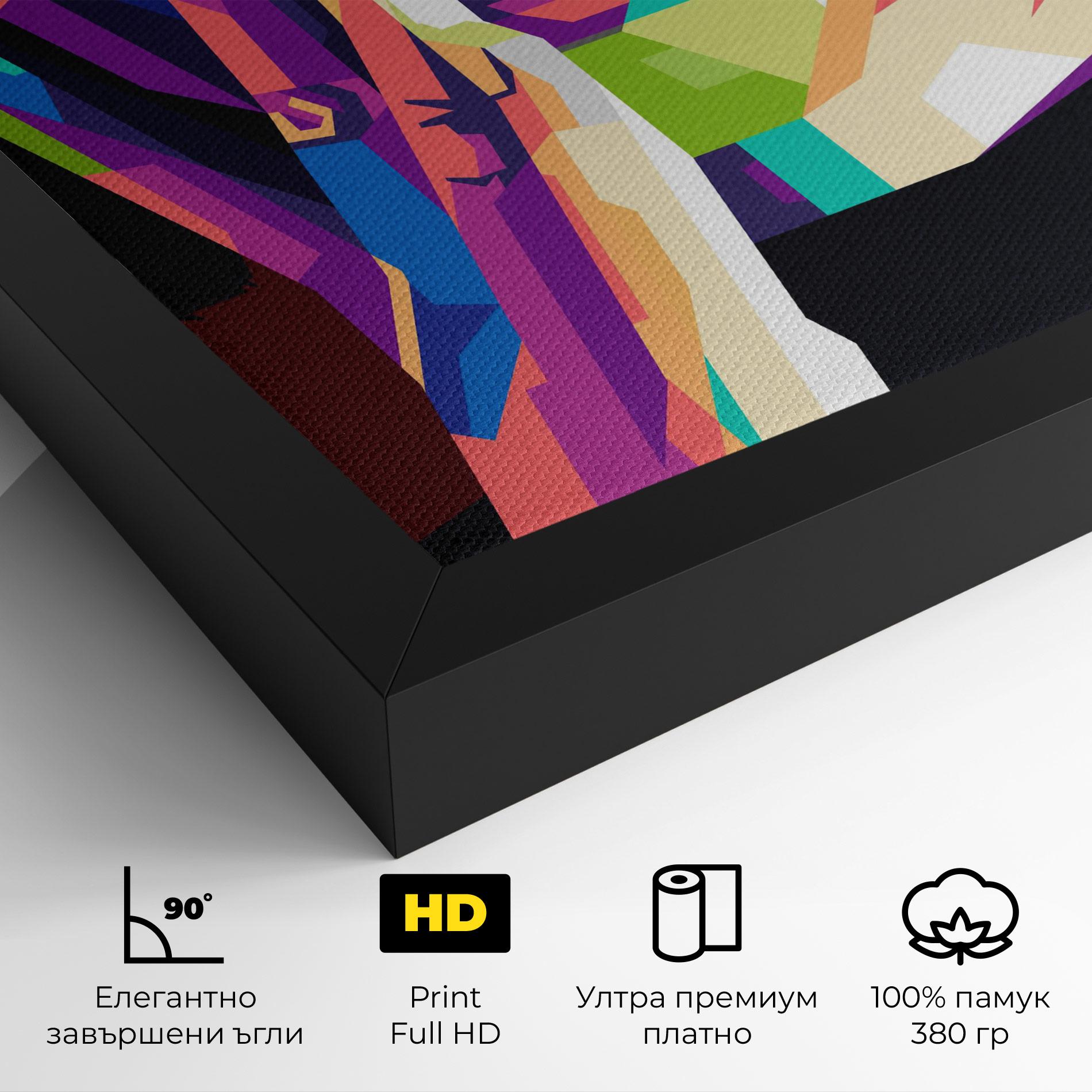 Картина на платно Polygonal Pretty Girl mockup 4