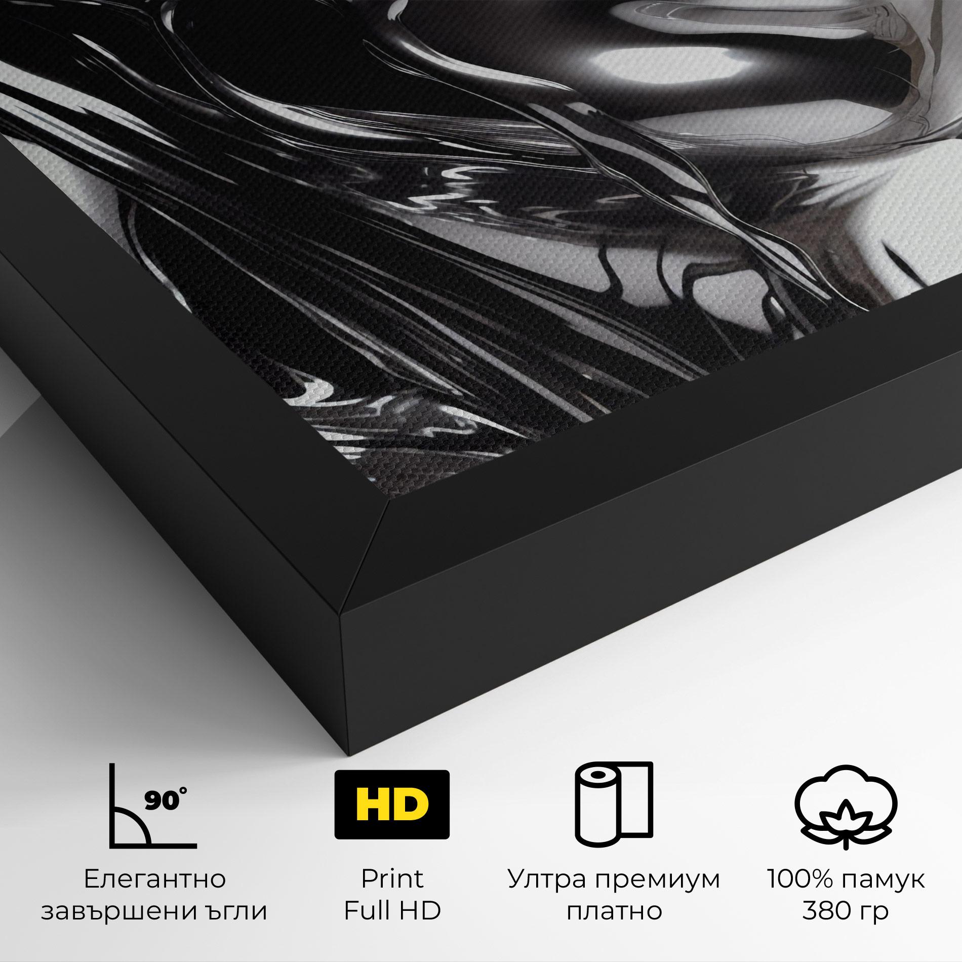 Картина на платно Silver Liquid Woman mockup 4