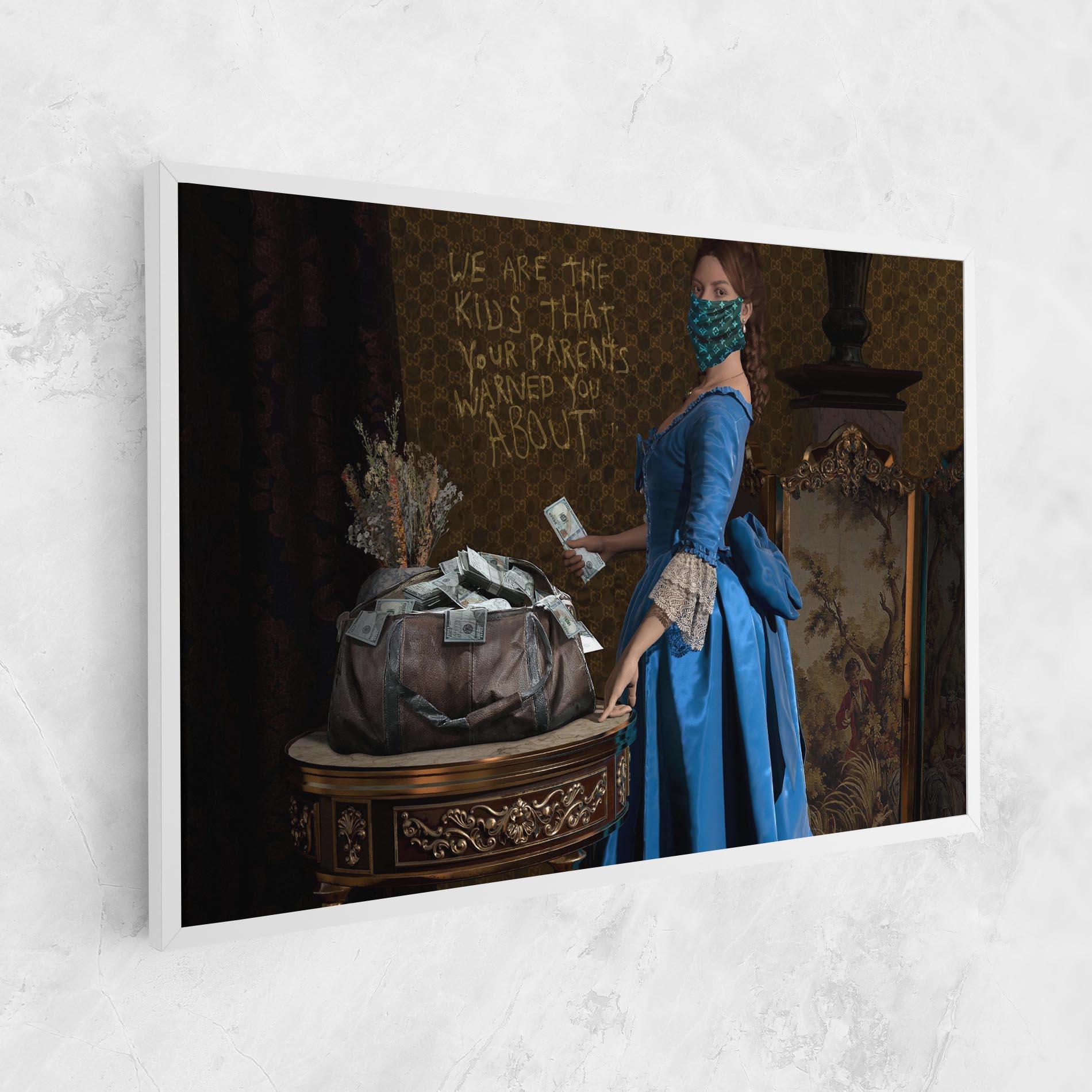 Картина на платно Vintage Money Heist mockup 1