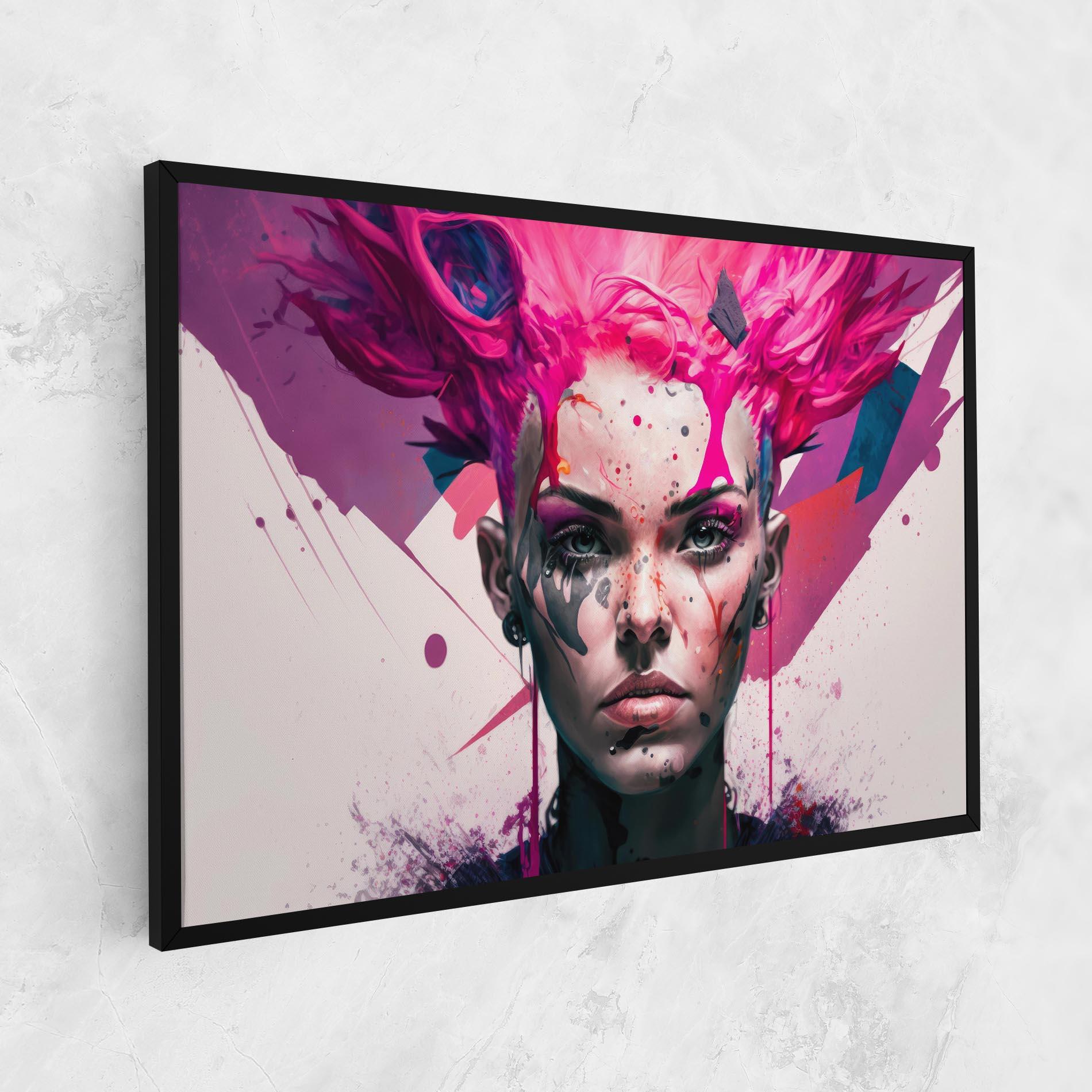 Картина на платно Abstract Pink Hair mockup 1