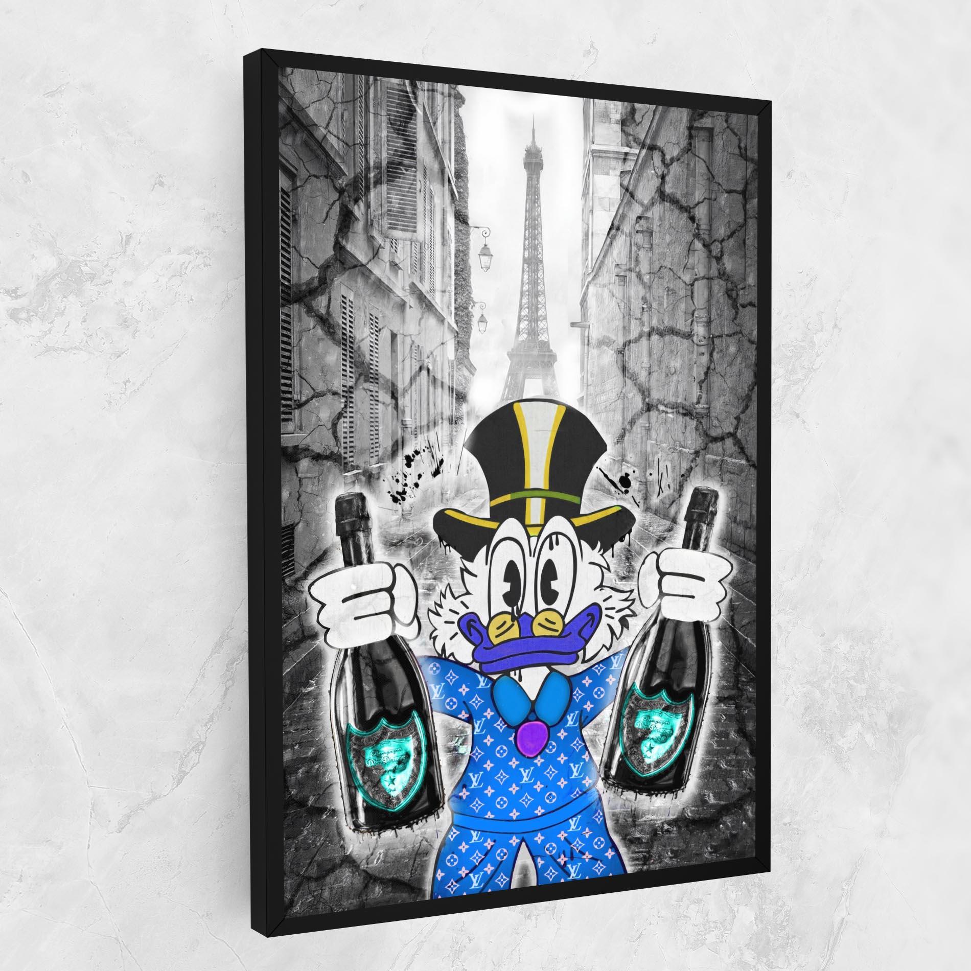 Картина на платно Wheres My Champagne Blue mockup 1