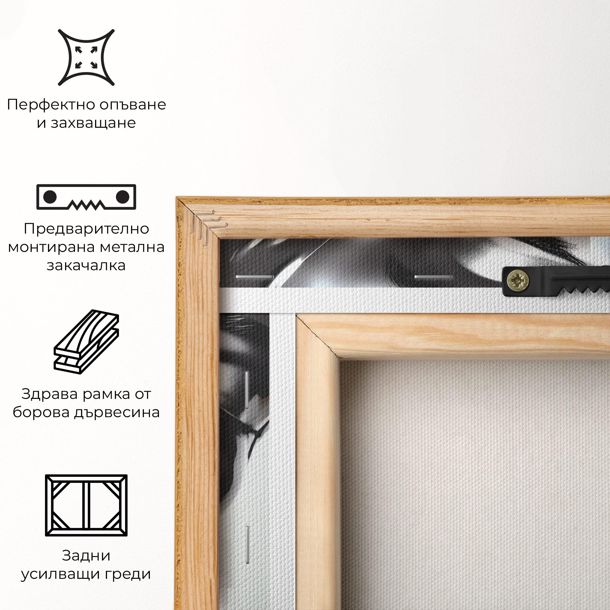 Картина на платно Silver Liquid Woman mockup 5