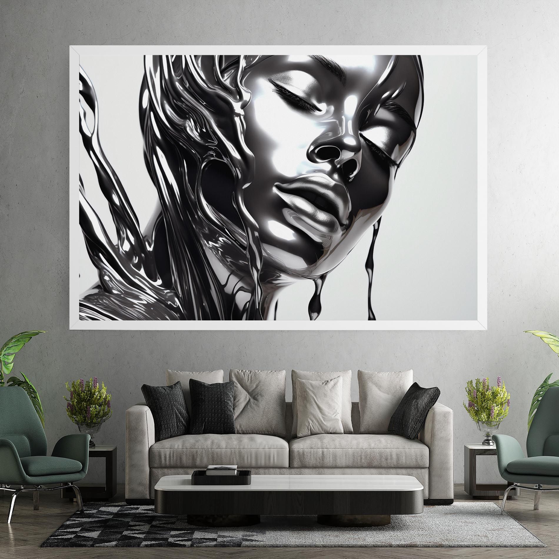 Silver Liquid Woman mockup 7