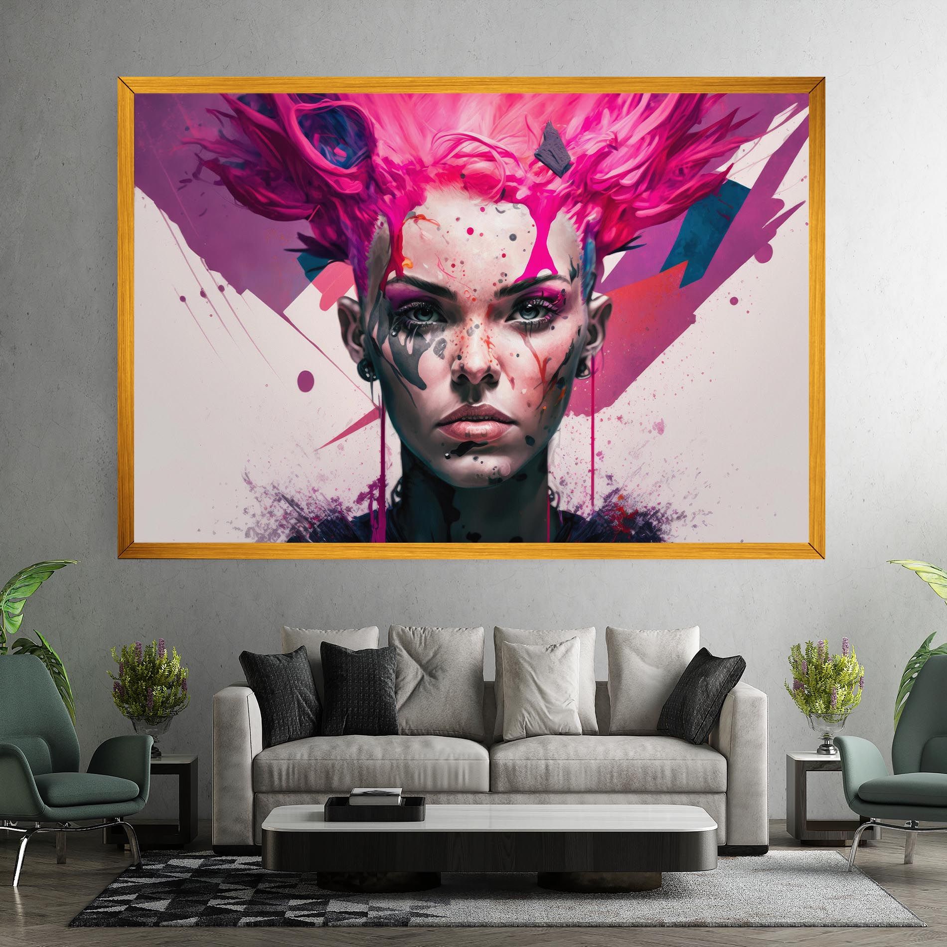 Abstract Pink Hair mockup 7