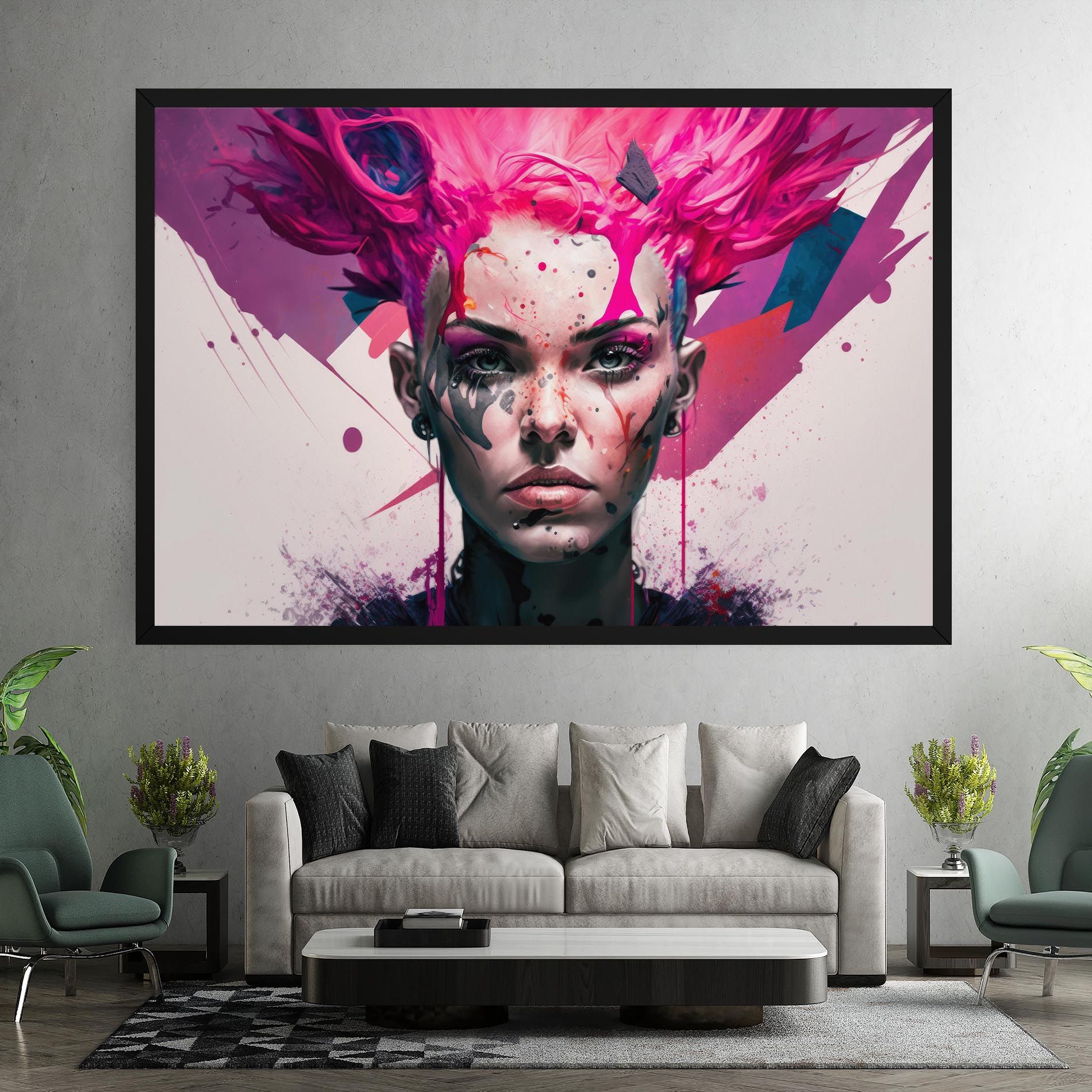Abstract Pink Hair mockup 7