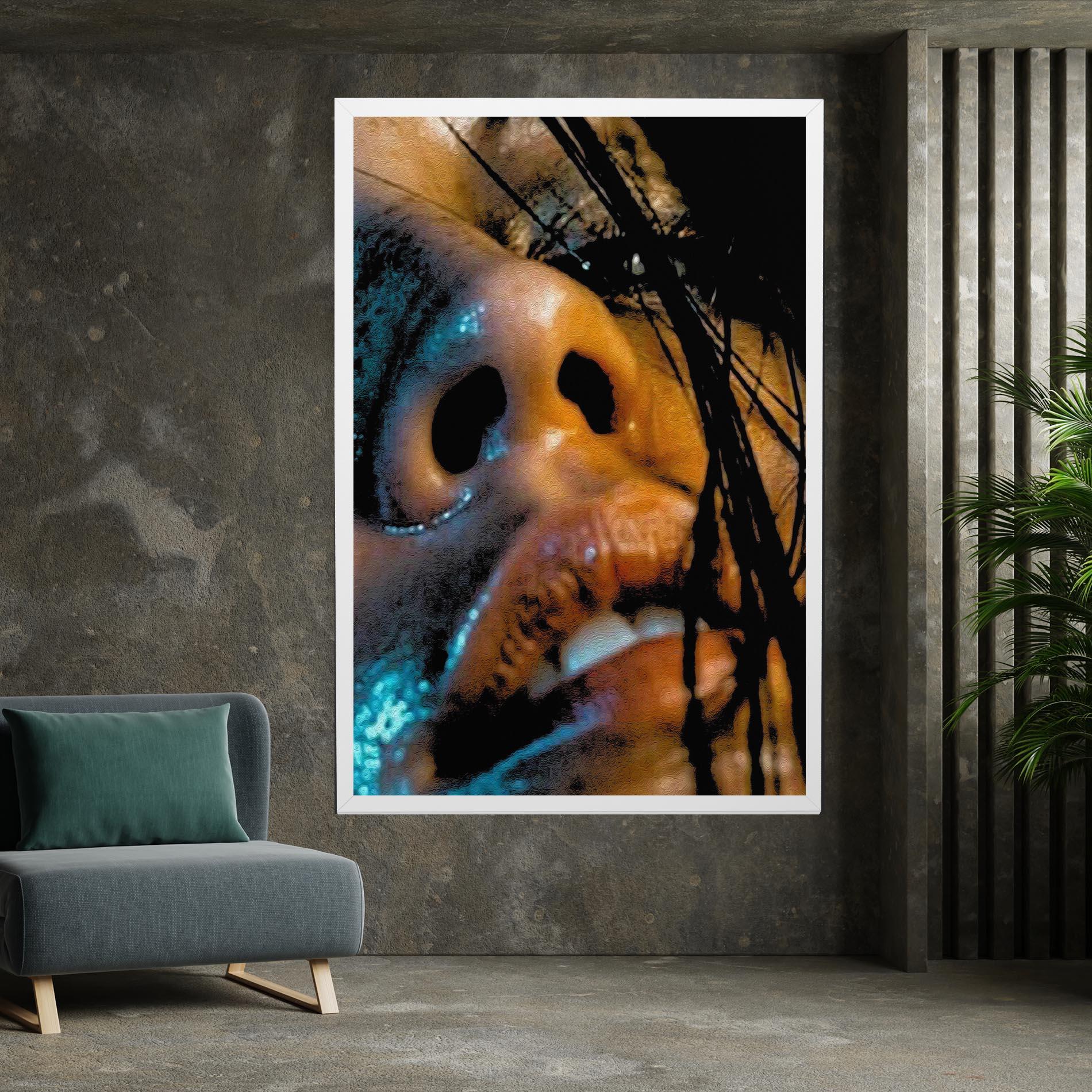 Картина на платно Blue Light Face mockup 7