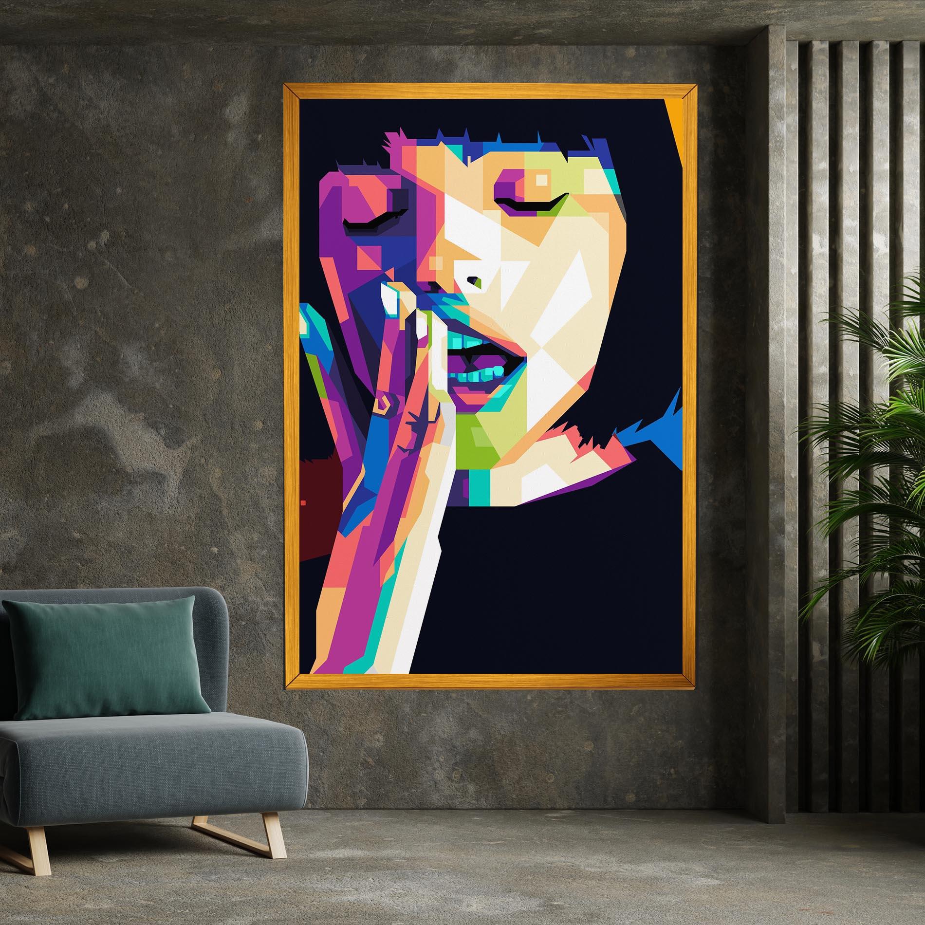 Картина на платно Polygonal Pretty Girl mockup 7