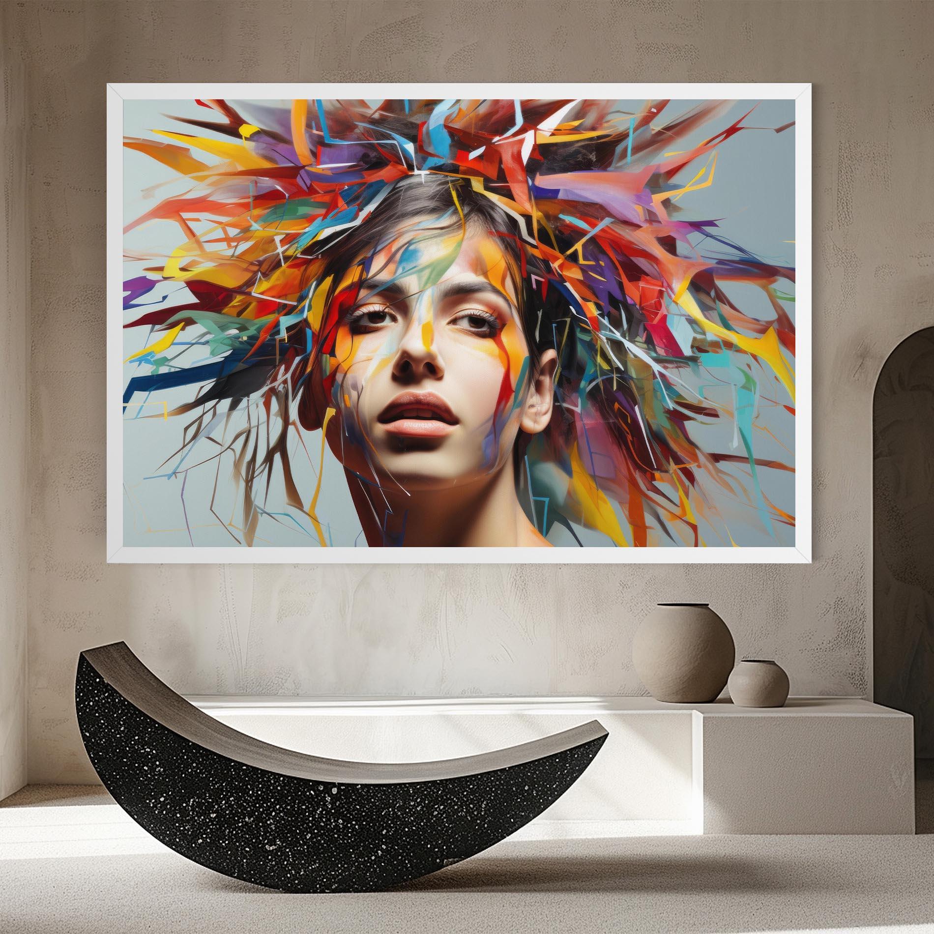 Картина на платно Colorful Paint Hair mockup 8