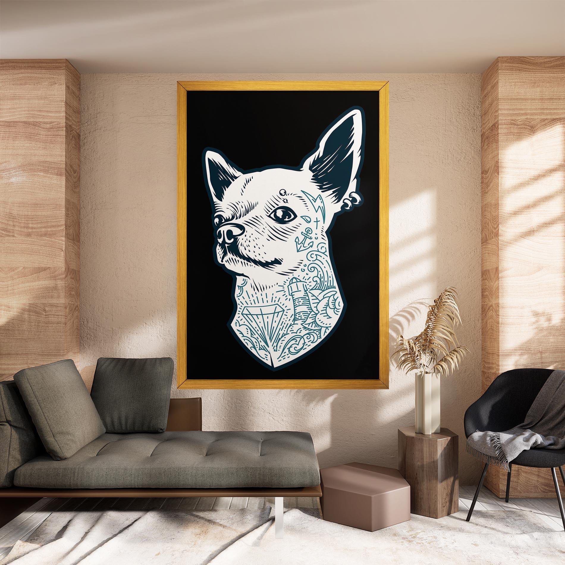 Картина на платно Chihuahua Tattoo mockup 8