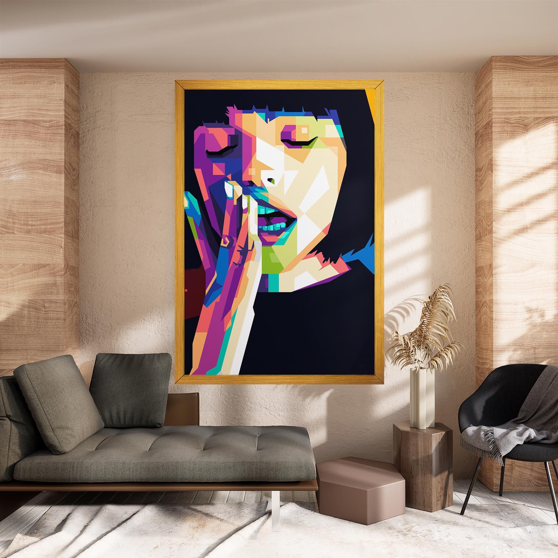 Polygonal Pretty Girl mockup 8