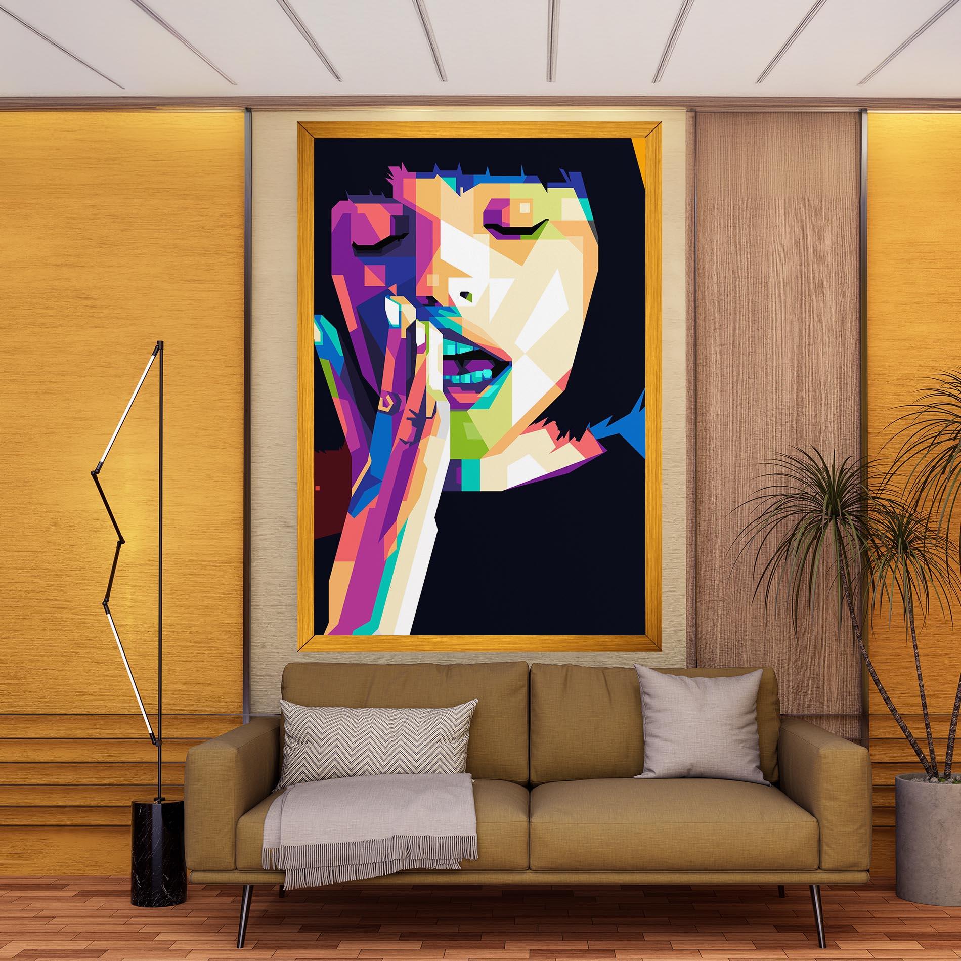 Картина на платно Polygonal Pretty Girl mockup 9