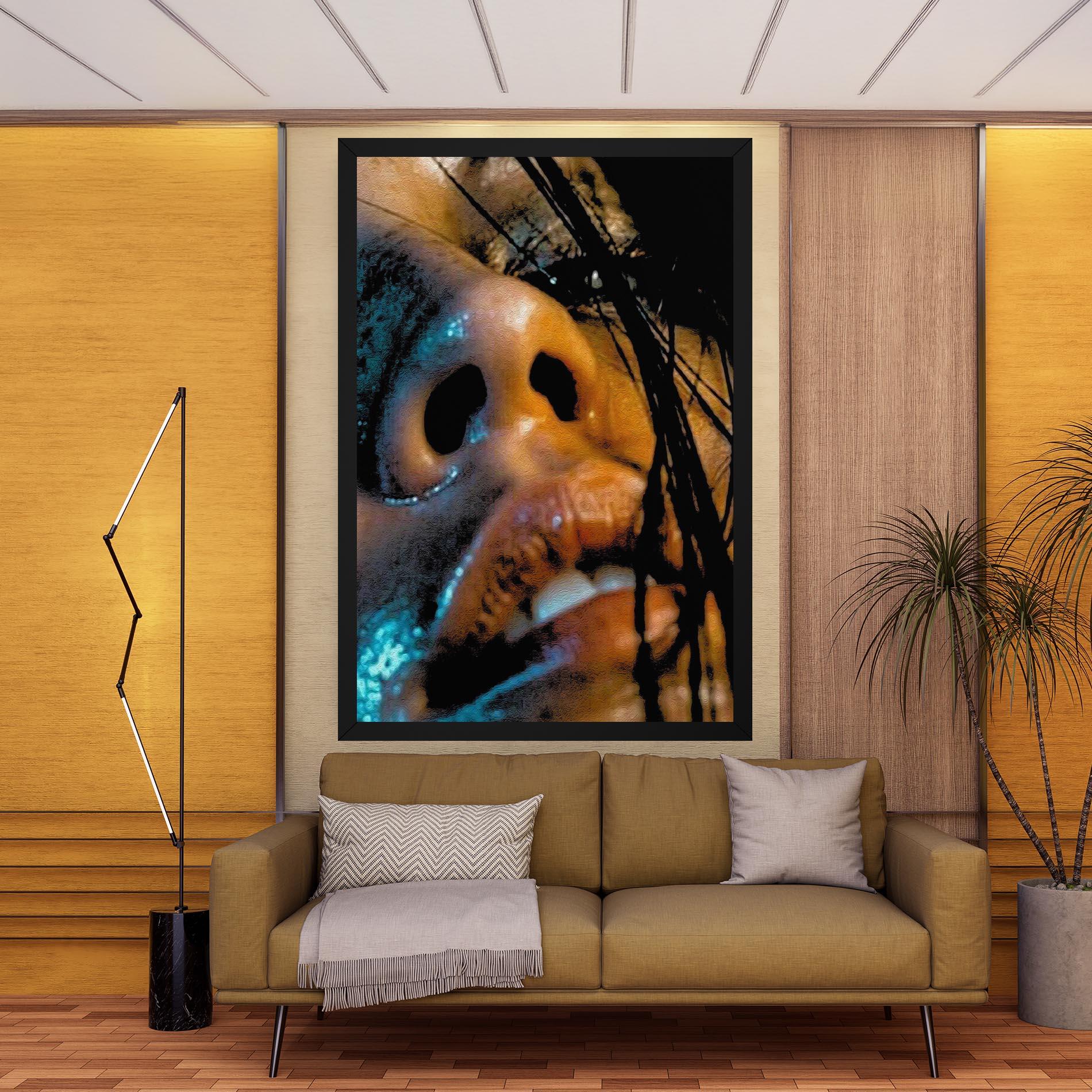 Картина на платно Blue Light Face mockup 9