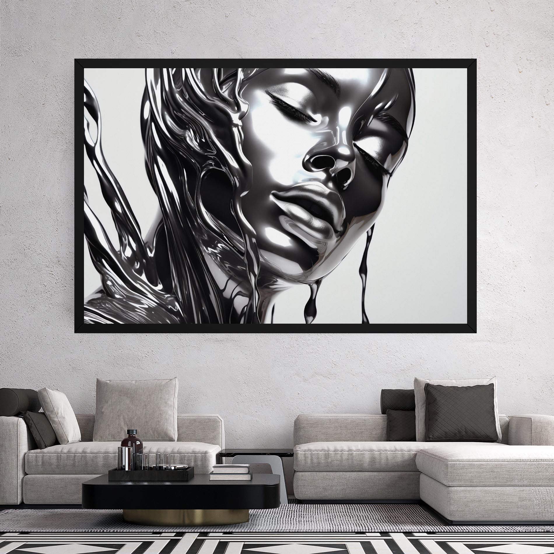 Silver Liquid Woman mockup 2