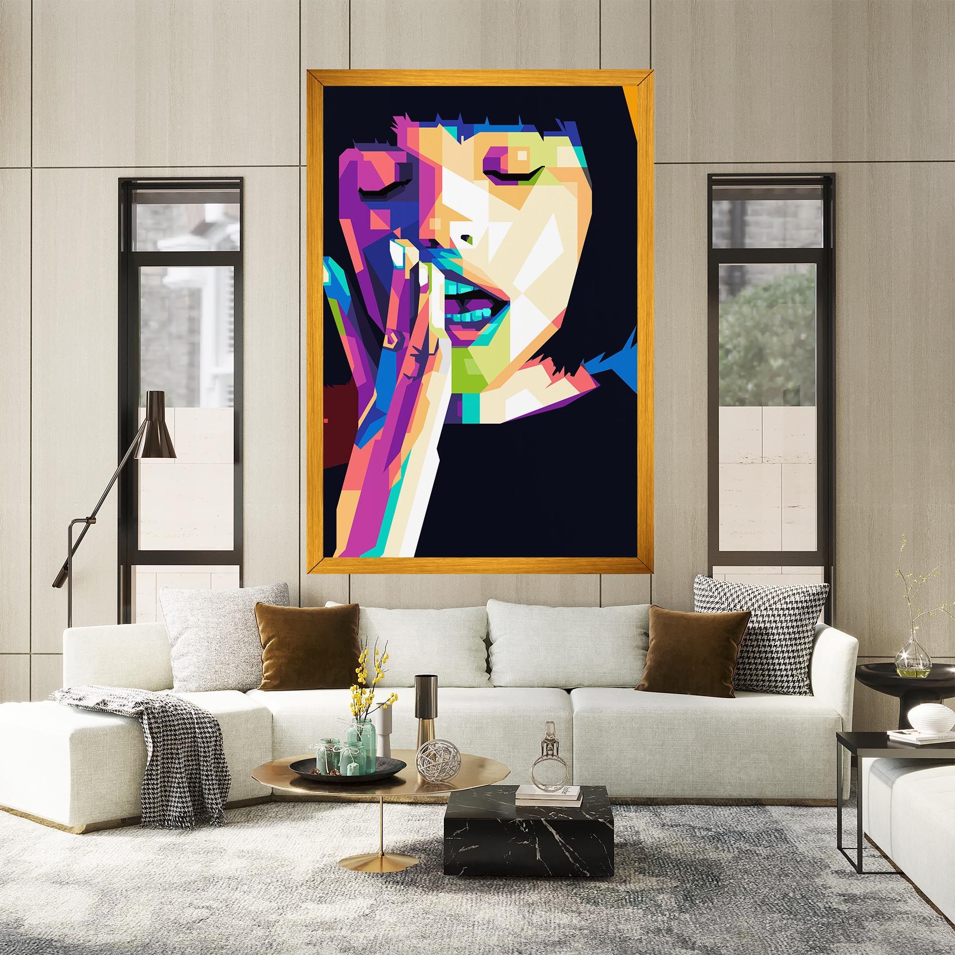 Polygonal Pretty Girl mockup 2