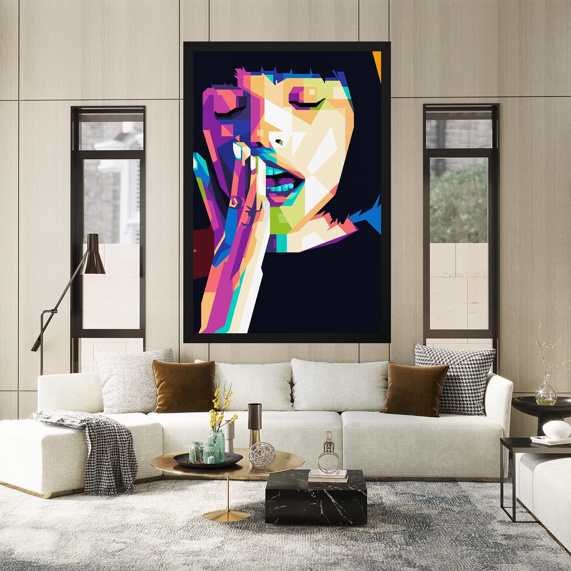 Картина на платно Polygonal Pretty Girl mockup 2