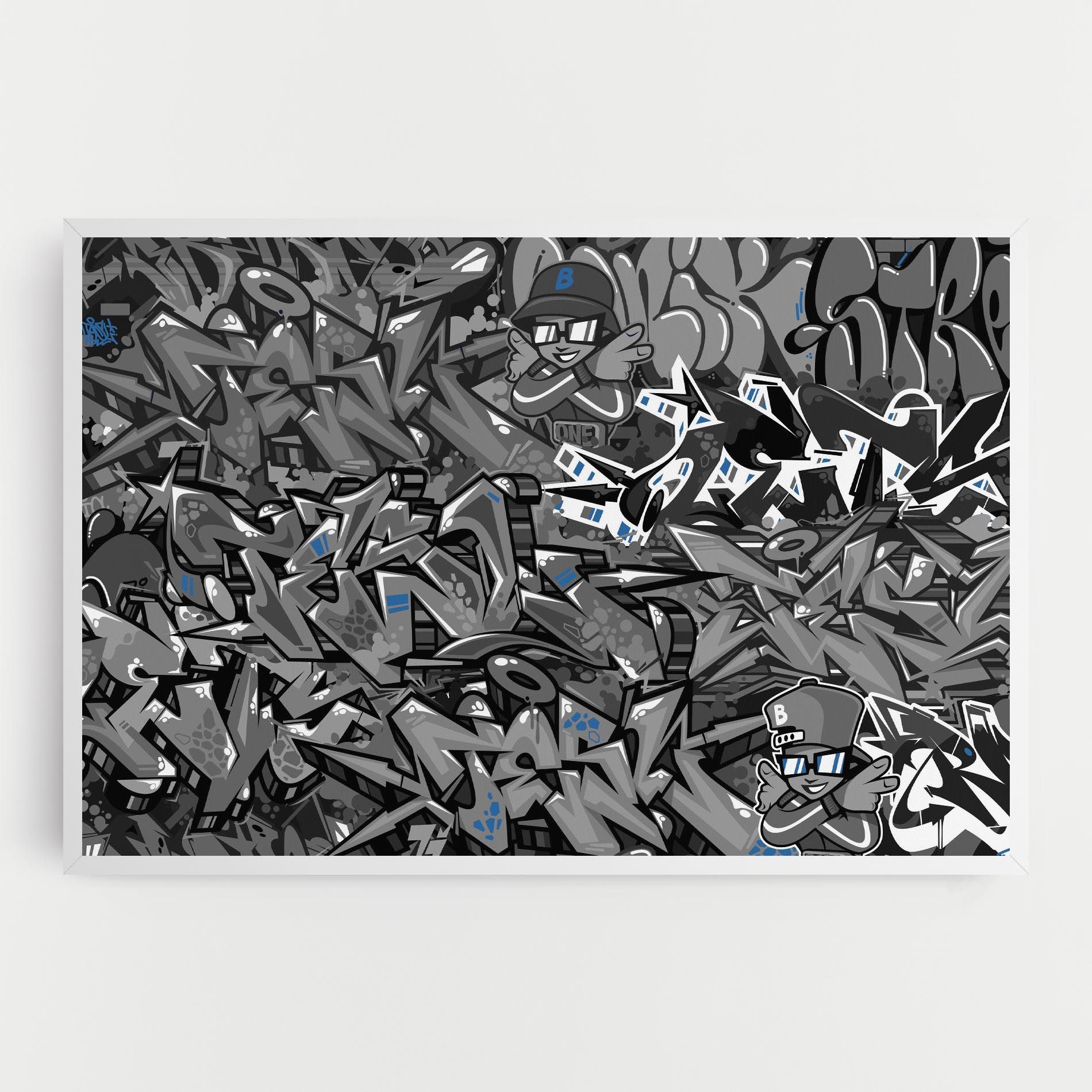 Grey Blue Graffiti mockup 0