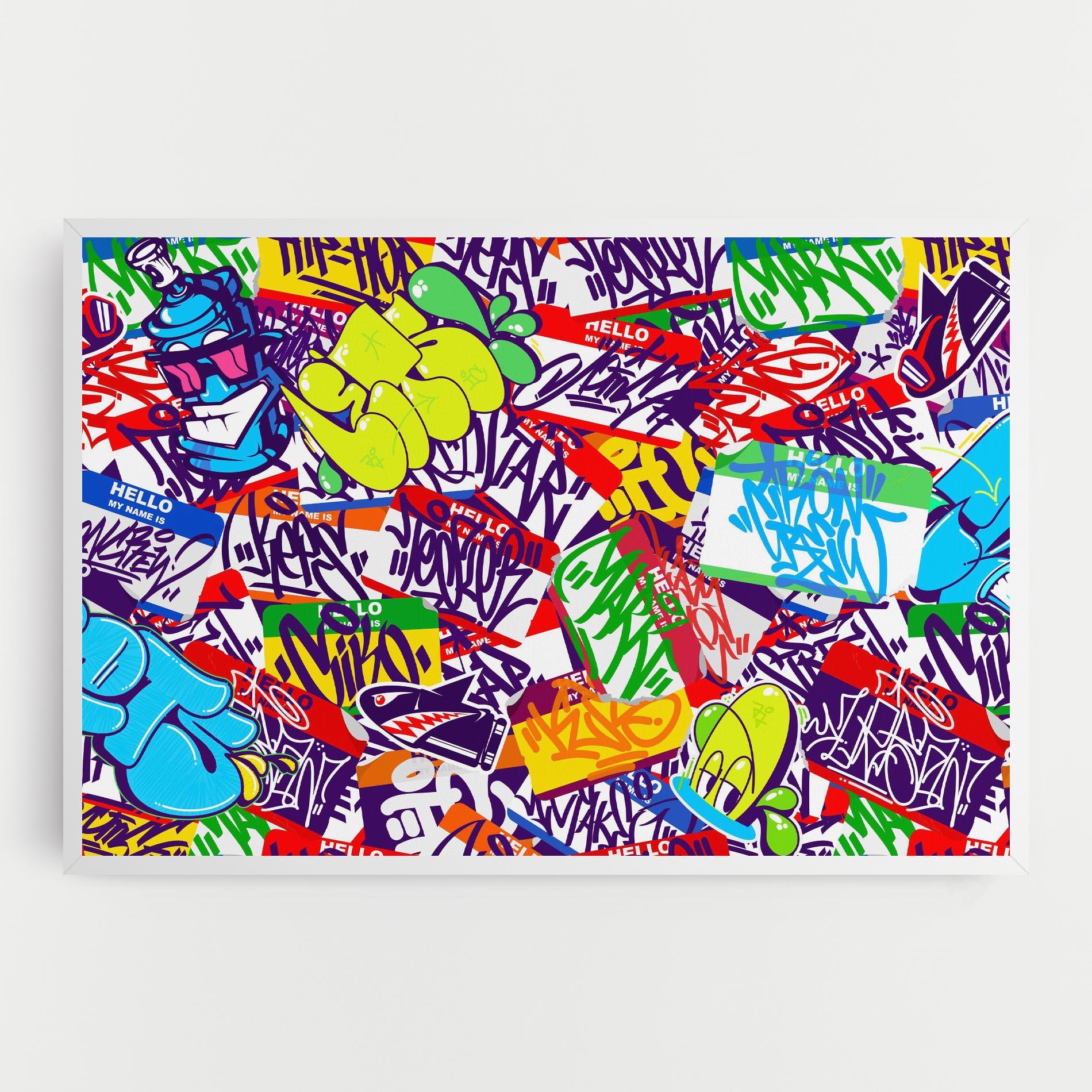Картина на платно Hello Graffiti Name mockup 0