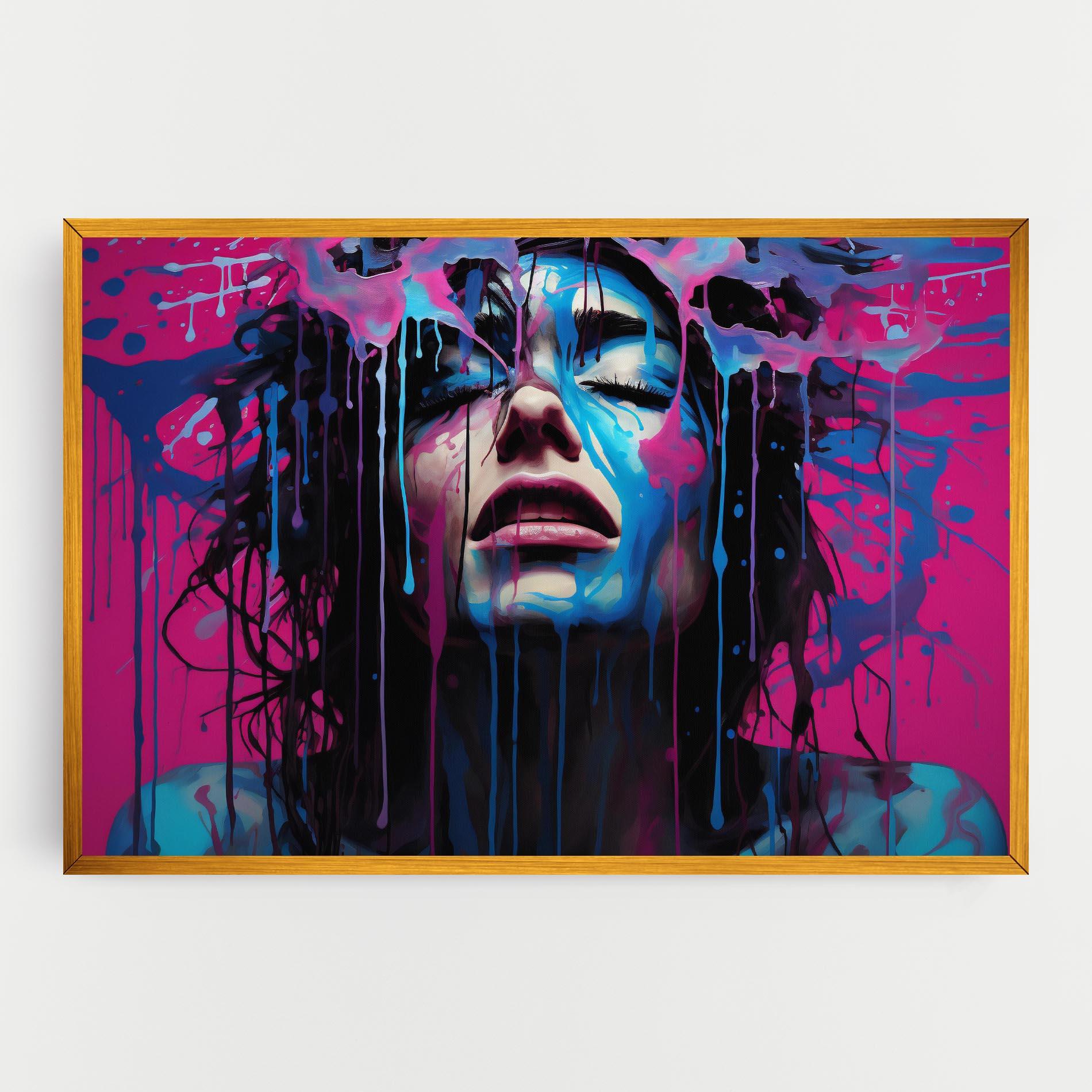 Картина на платно Blue Pink Woman mockup 0