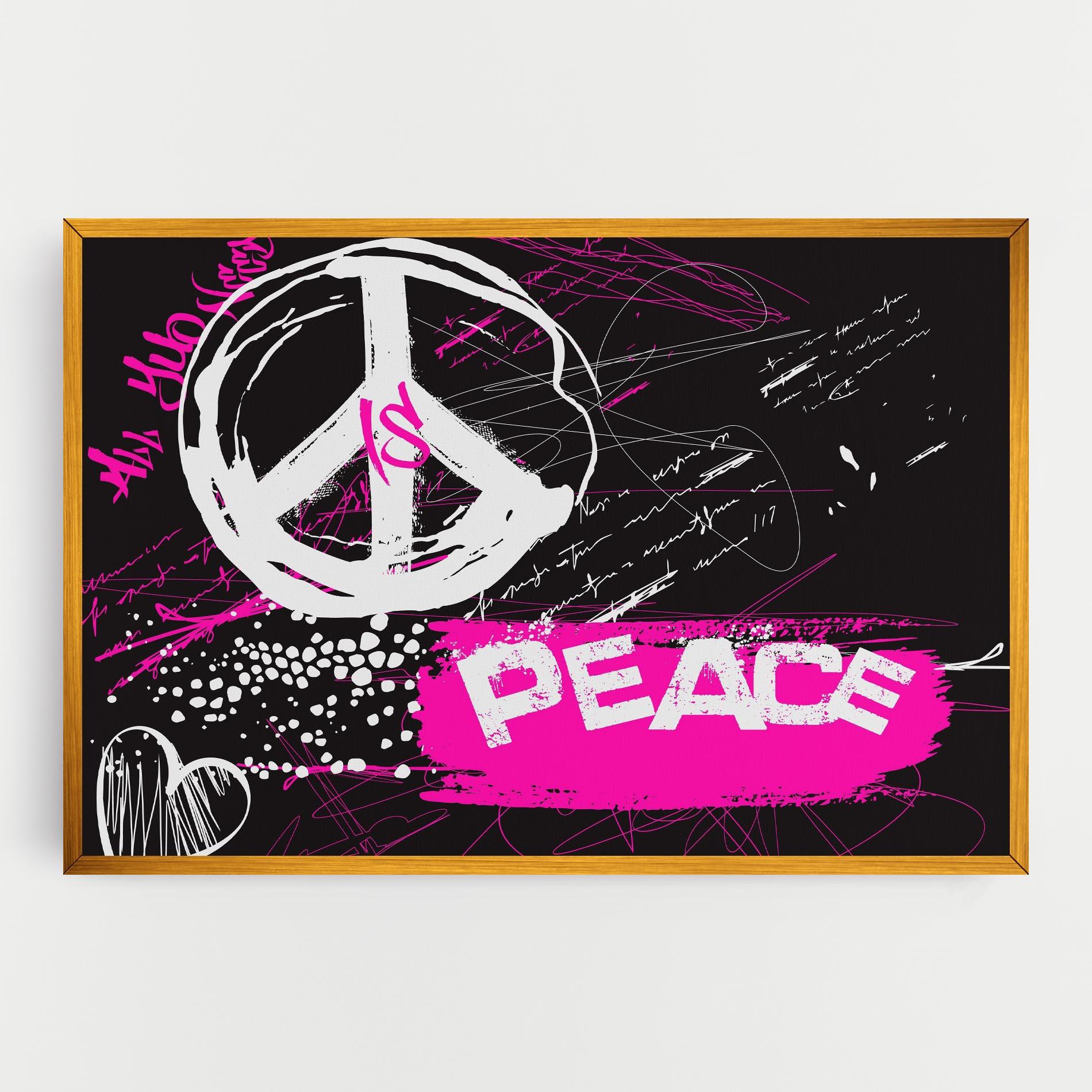 Картина на платно Graffiti Pink Peace mockup 0