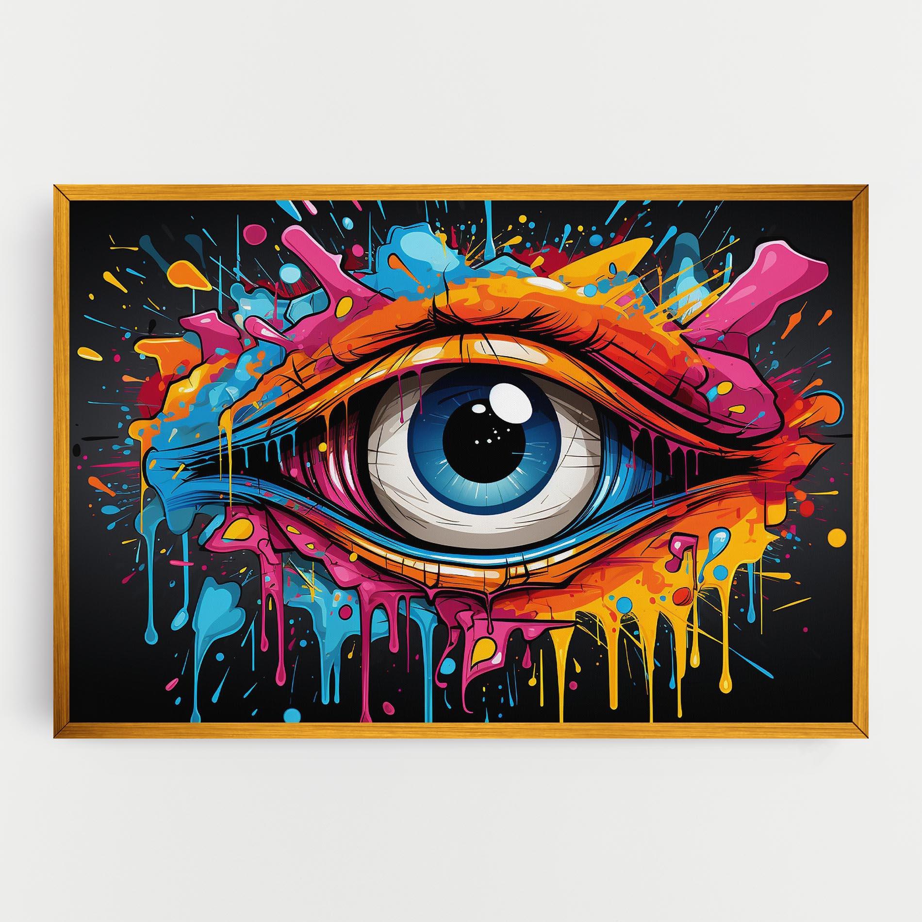 Картина на платно Graffitistyle Eye mockup 0
