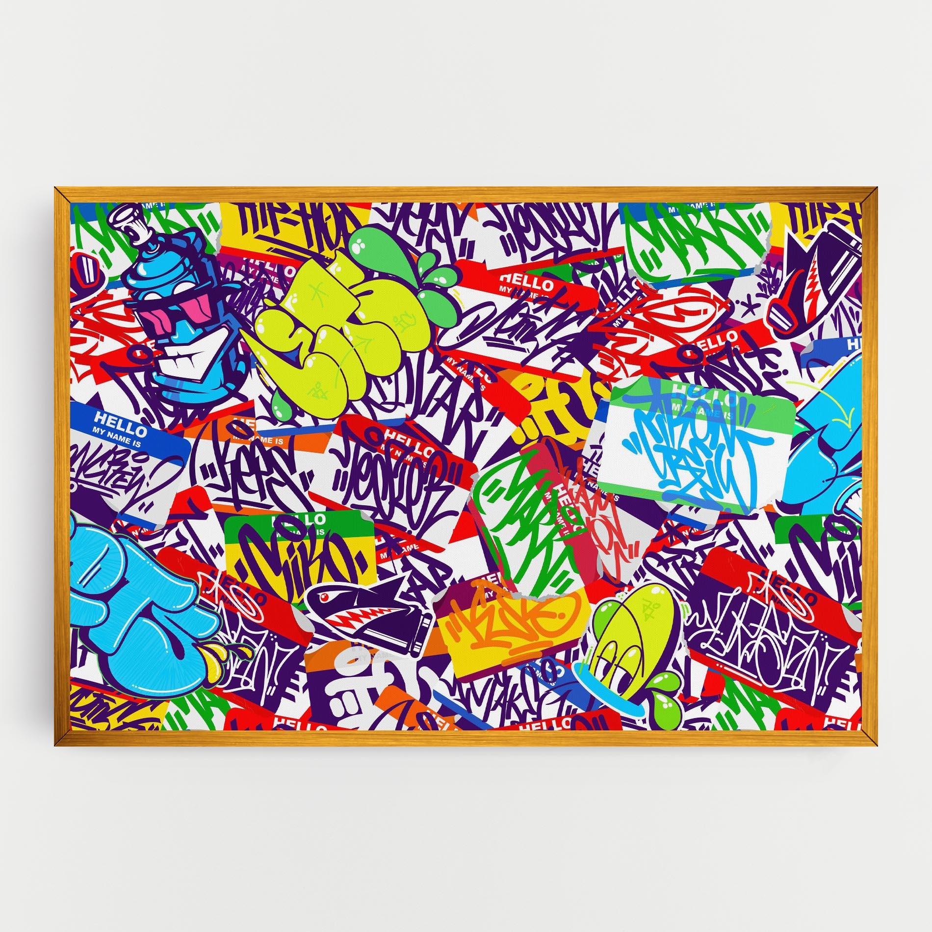 Картина на платно Hello Graffiti Name mockup 0