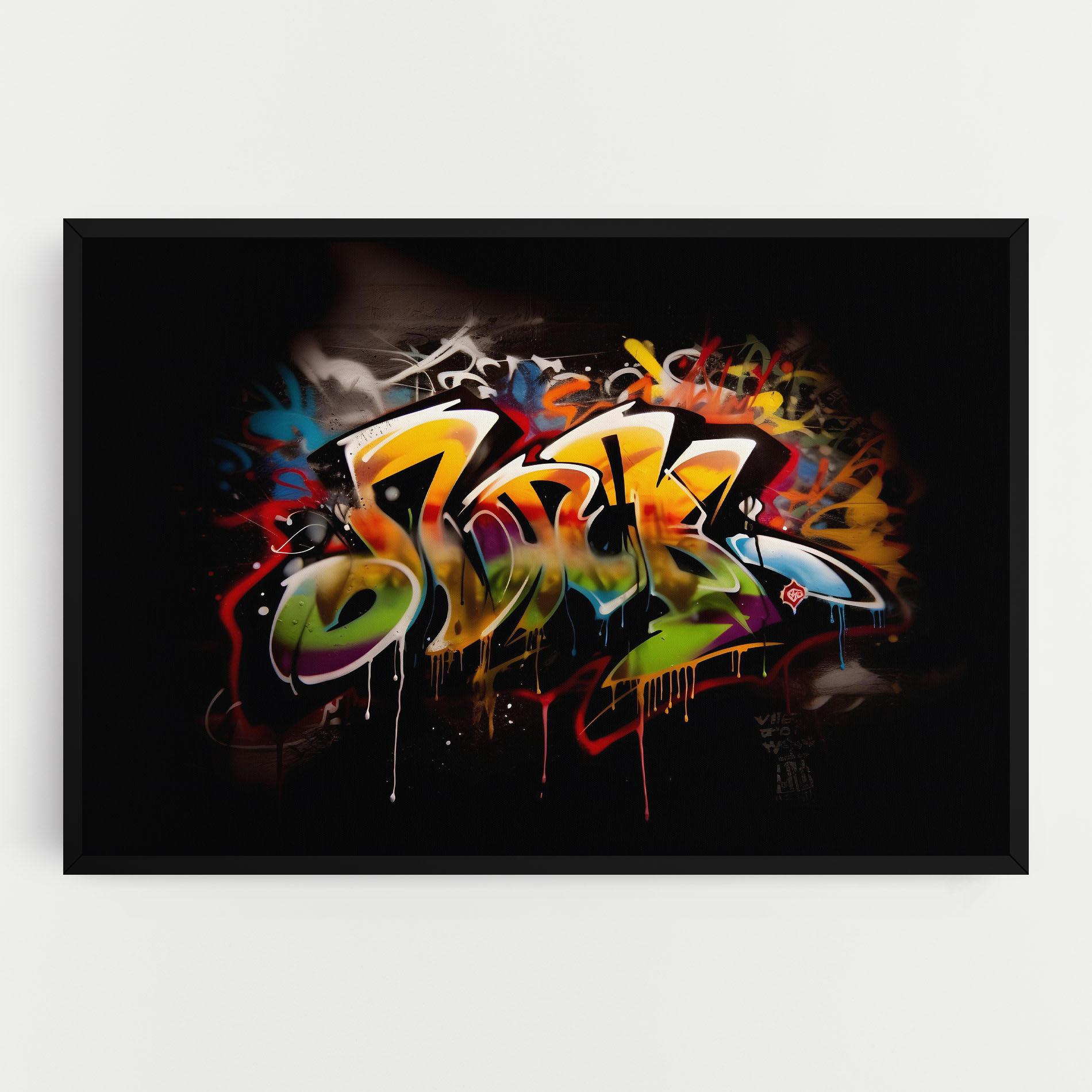 Картина на платно Graffiti Style Wall mockup 0