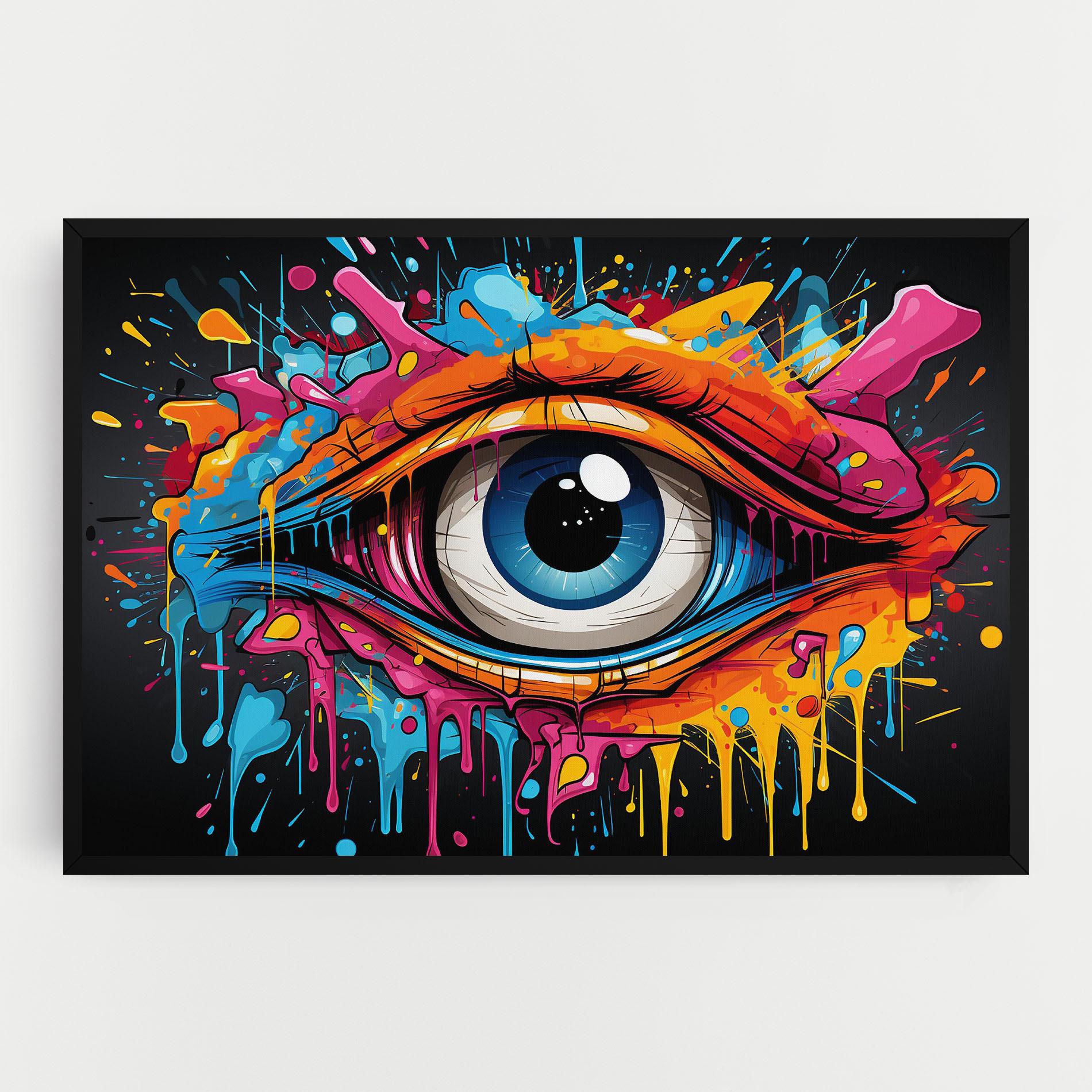 Картина на платно Graffitistyle Eye mockup 0