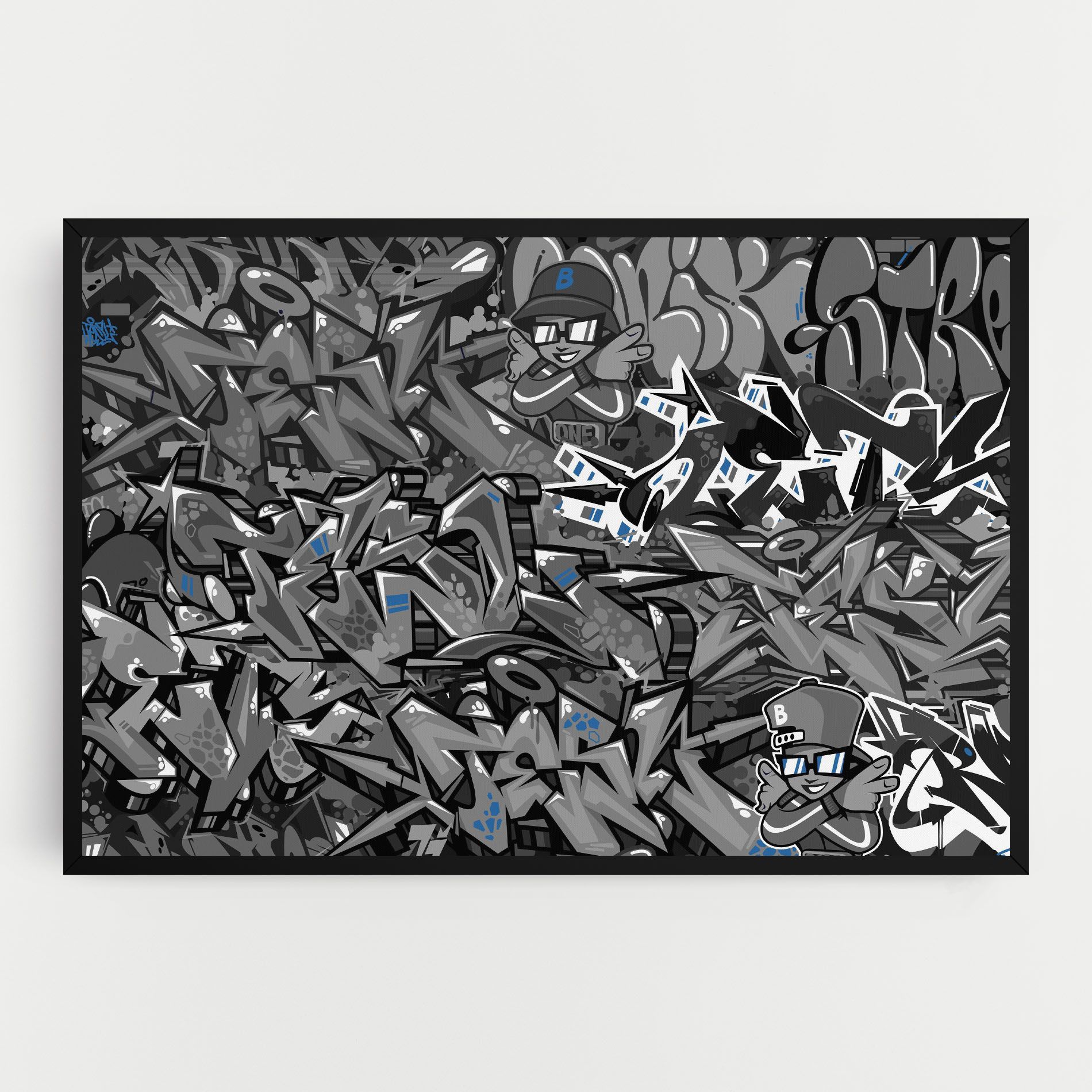 Grey Blue Graffiti mockup 0