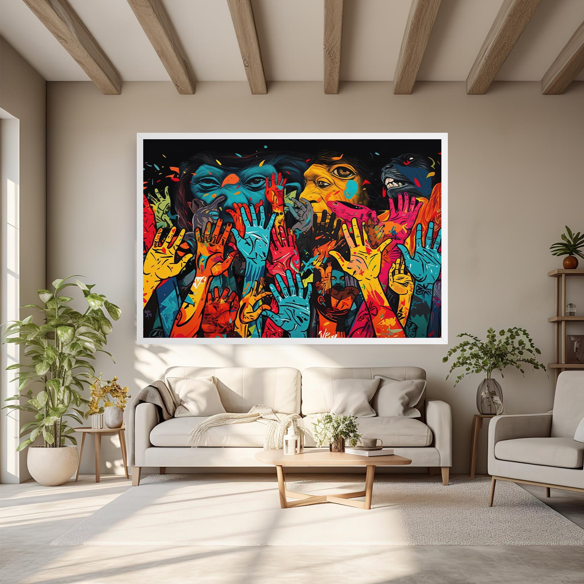 Картина на платно Colorful Hands mockup 6