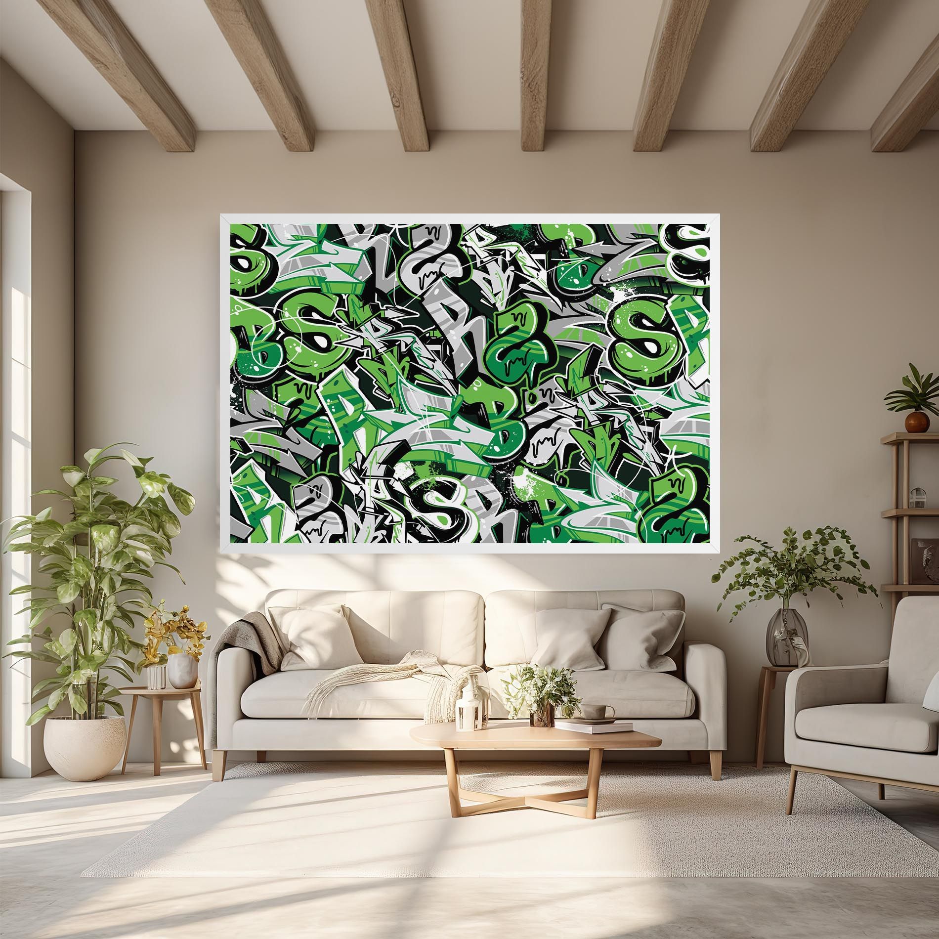 Green Graffiti Letters mockup 6